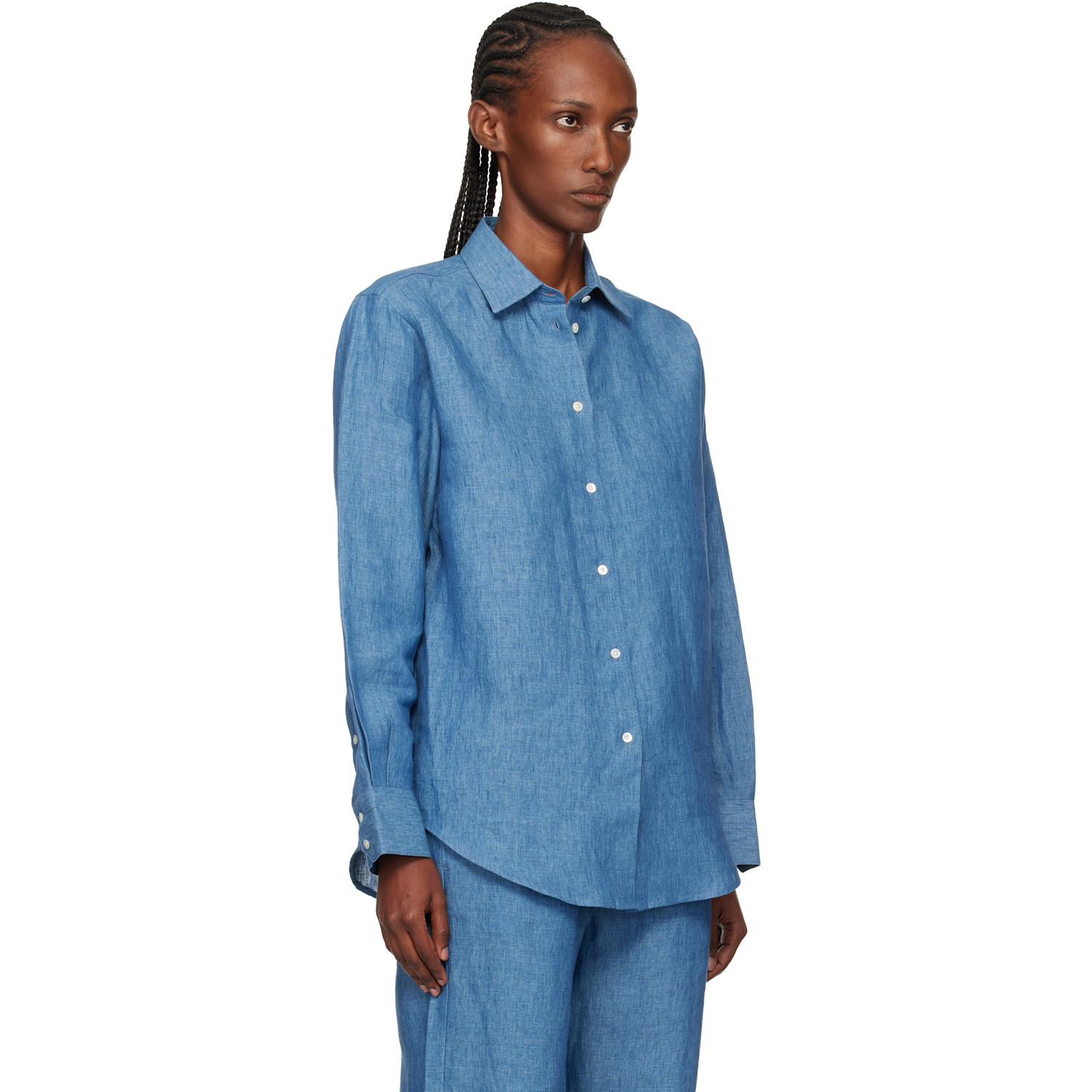  Róhe Blue Classic Chambray Shirt 