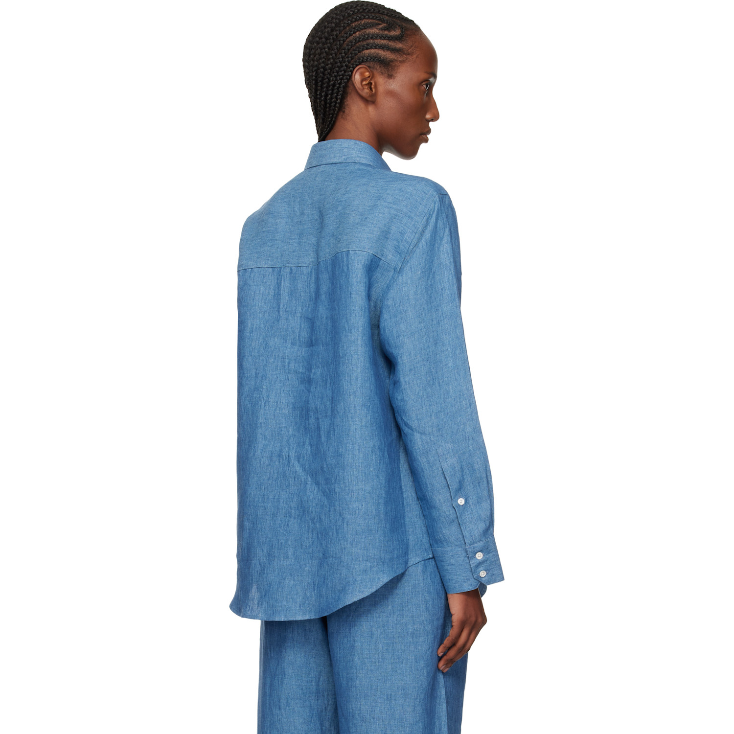  Róhe Blue Classic Chambray Shirt 