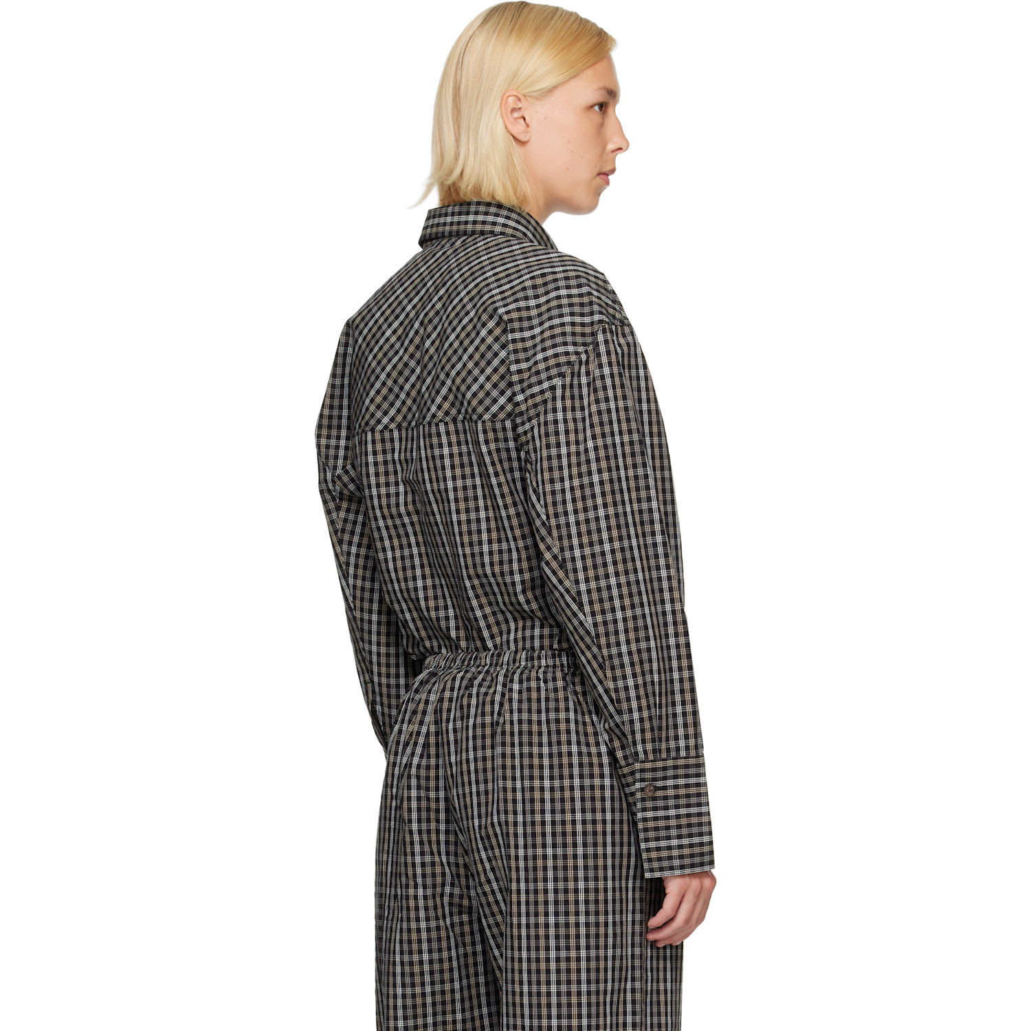  Róhe Black Checked Shaped Shirt 