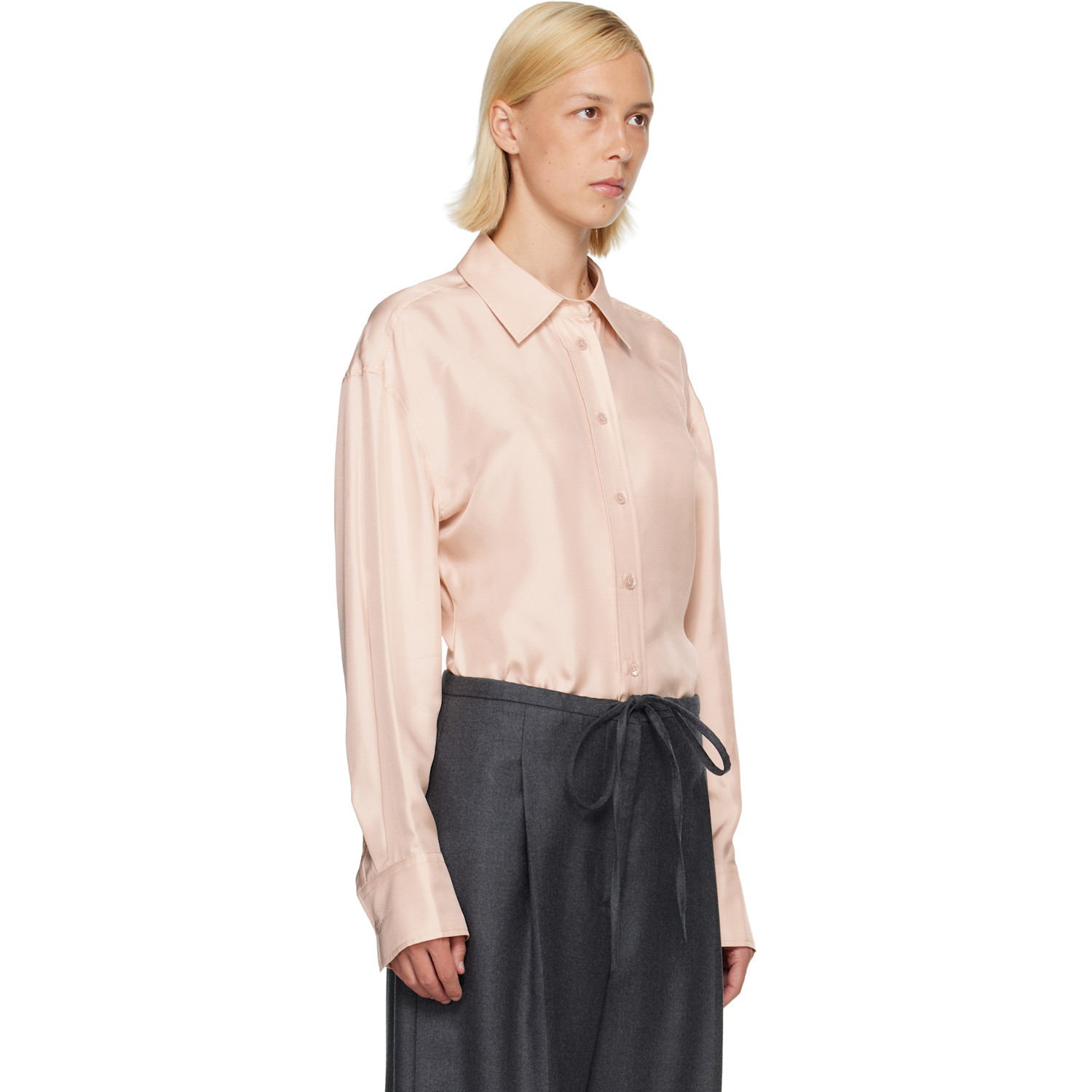  Róhe Pink Silk Shaped Shirt 