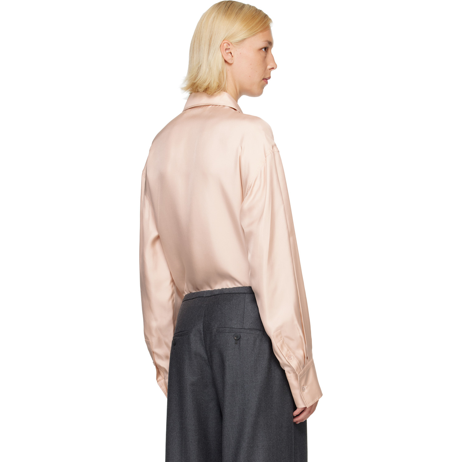  Róhe Pink Silk Shaped Shirt 