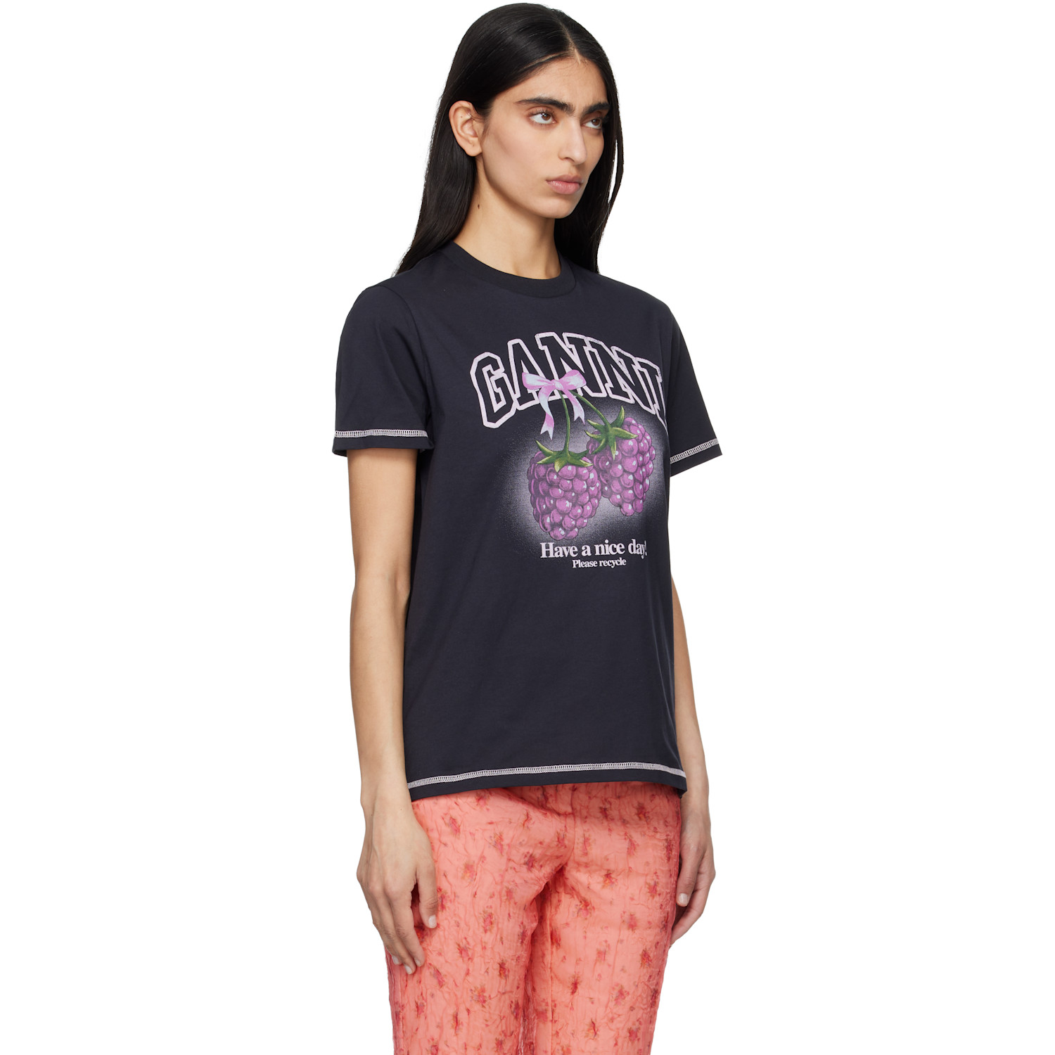  Ganni Black Raspberries T-shirt 
