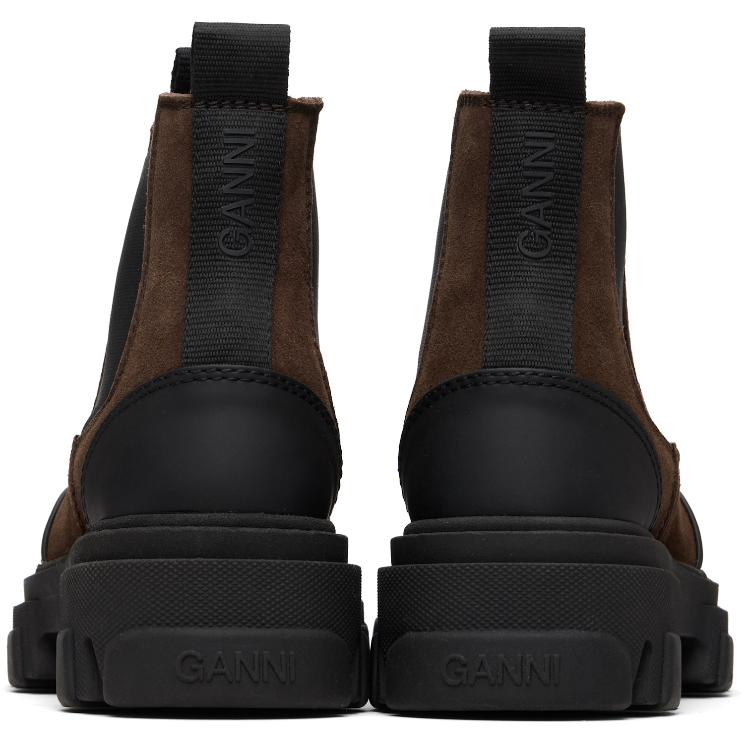  Ganni Brown Cleated Low Chelsea Boots 