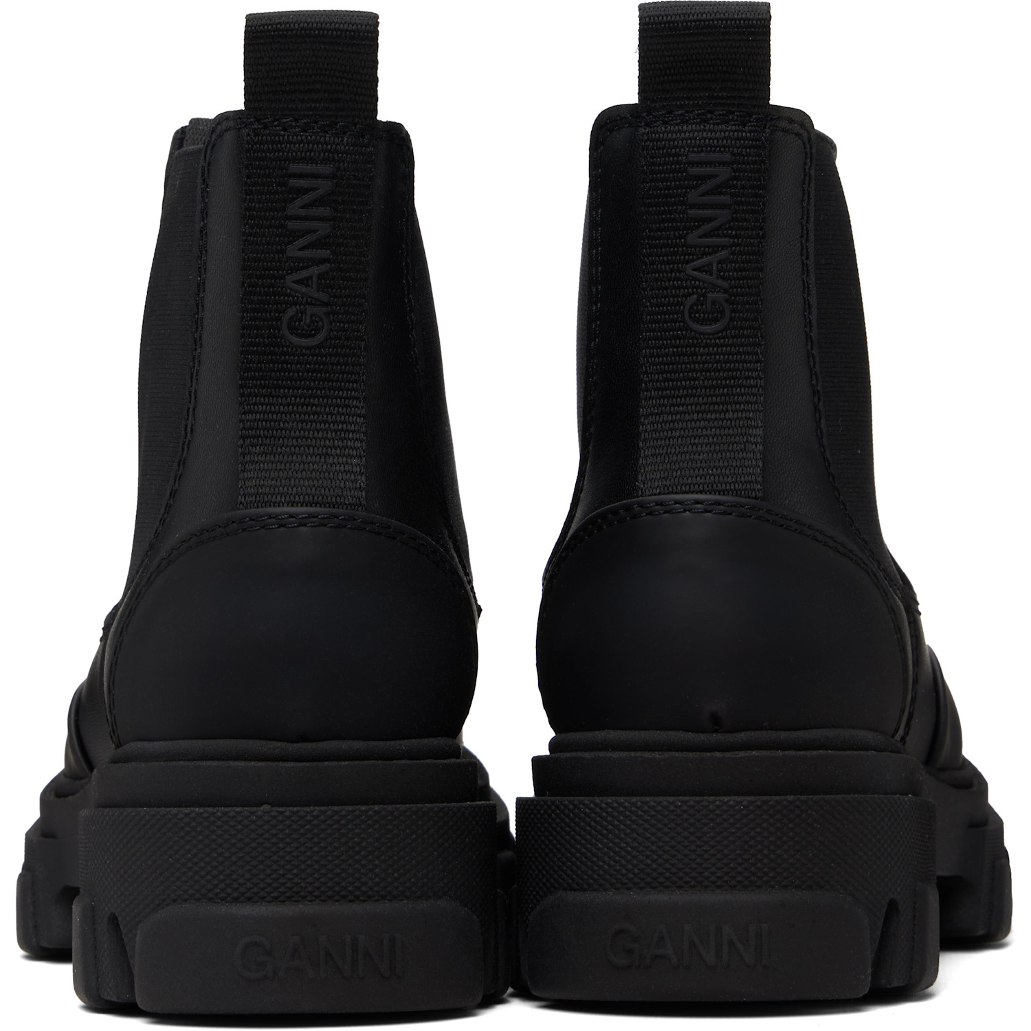  Ganni Black Cleated Low Chelsea Boots 