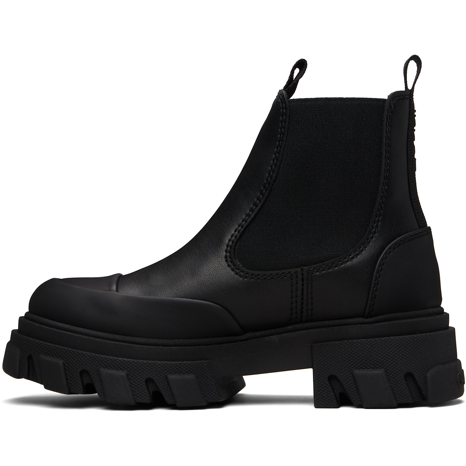  Ganni Black Cleated Low Chelsea Boots 