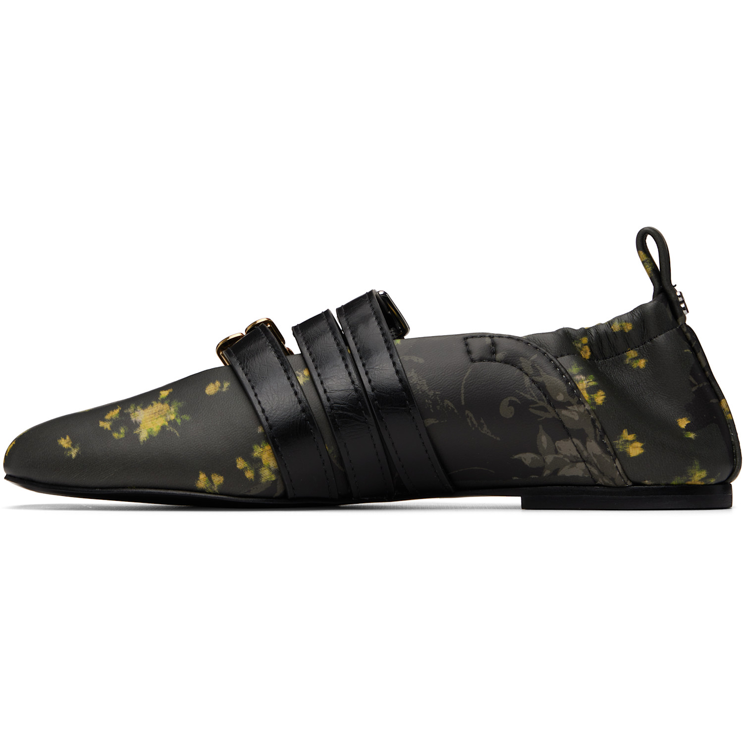  Ganni Green Sue Triple Printed Ballerina Flats 