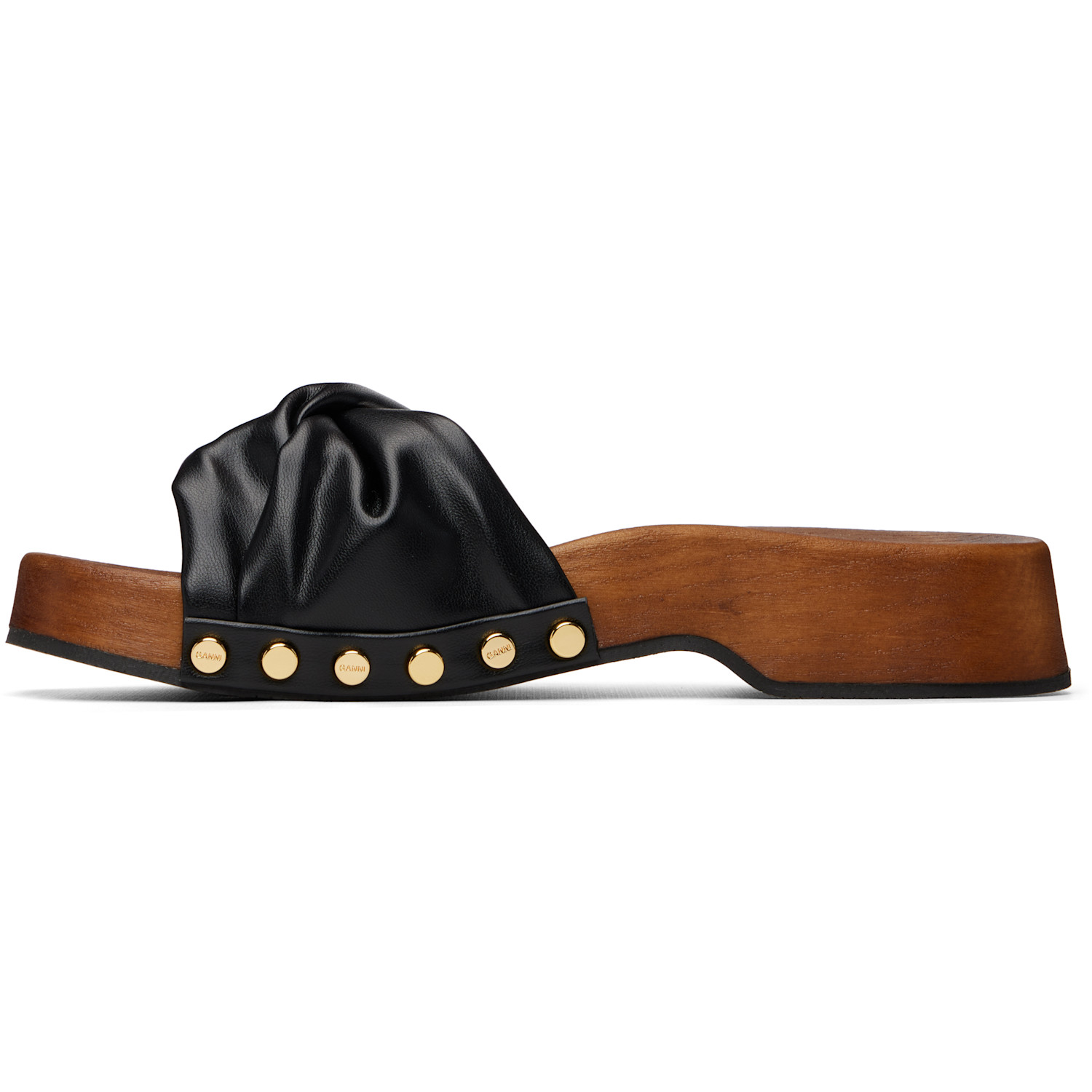  Ganni Black Tia Fairy Clog Sandals 