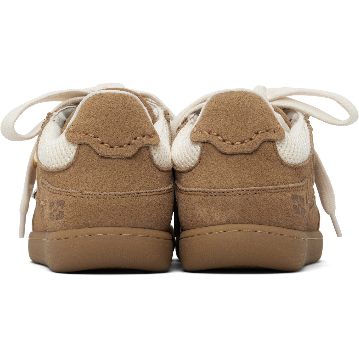  Ganni Brown Recycled Suede Sneakers 