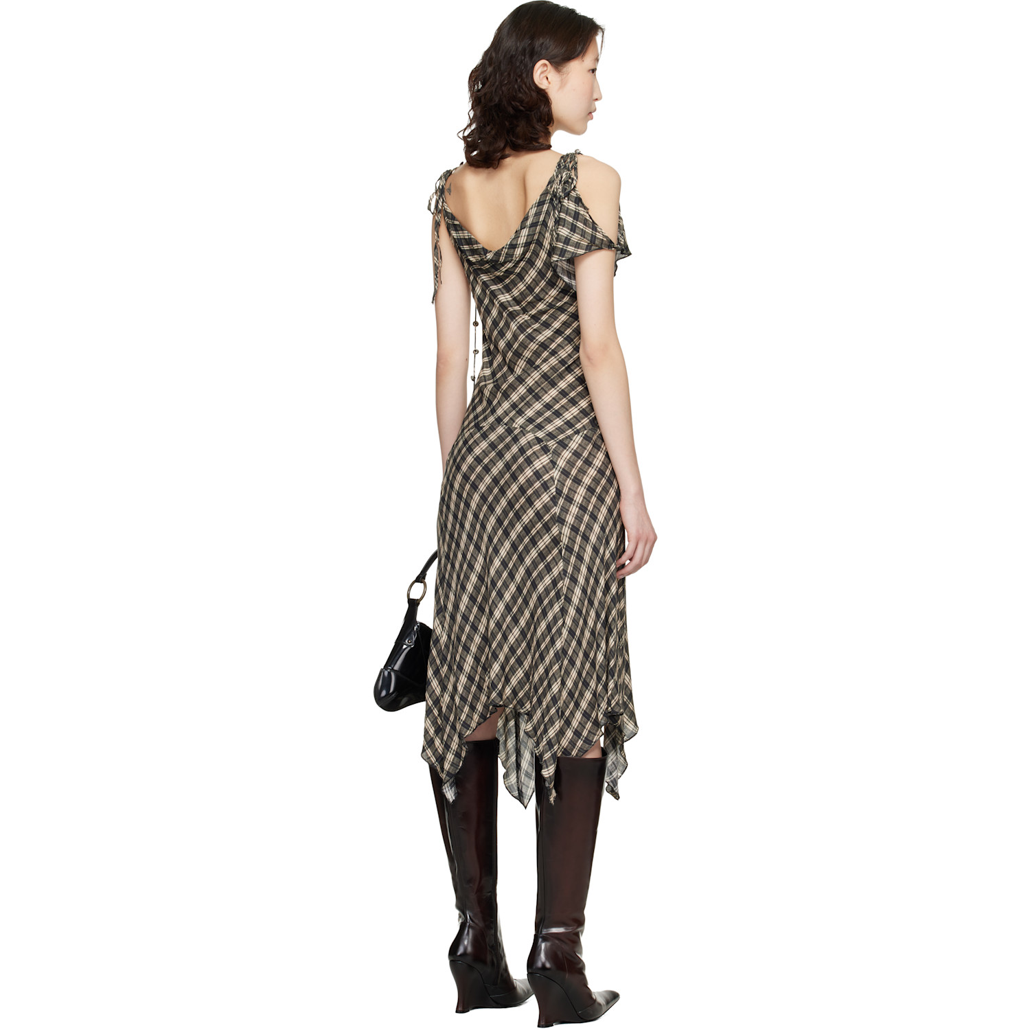  Knwls Black & Off-white Tess Midi Dress 