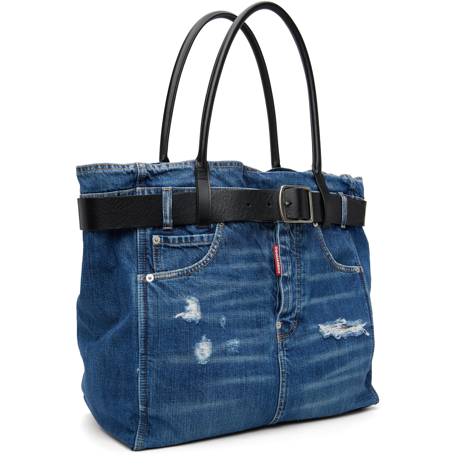  Dsquared2 Blue Belted Denim Tote 