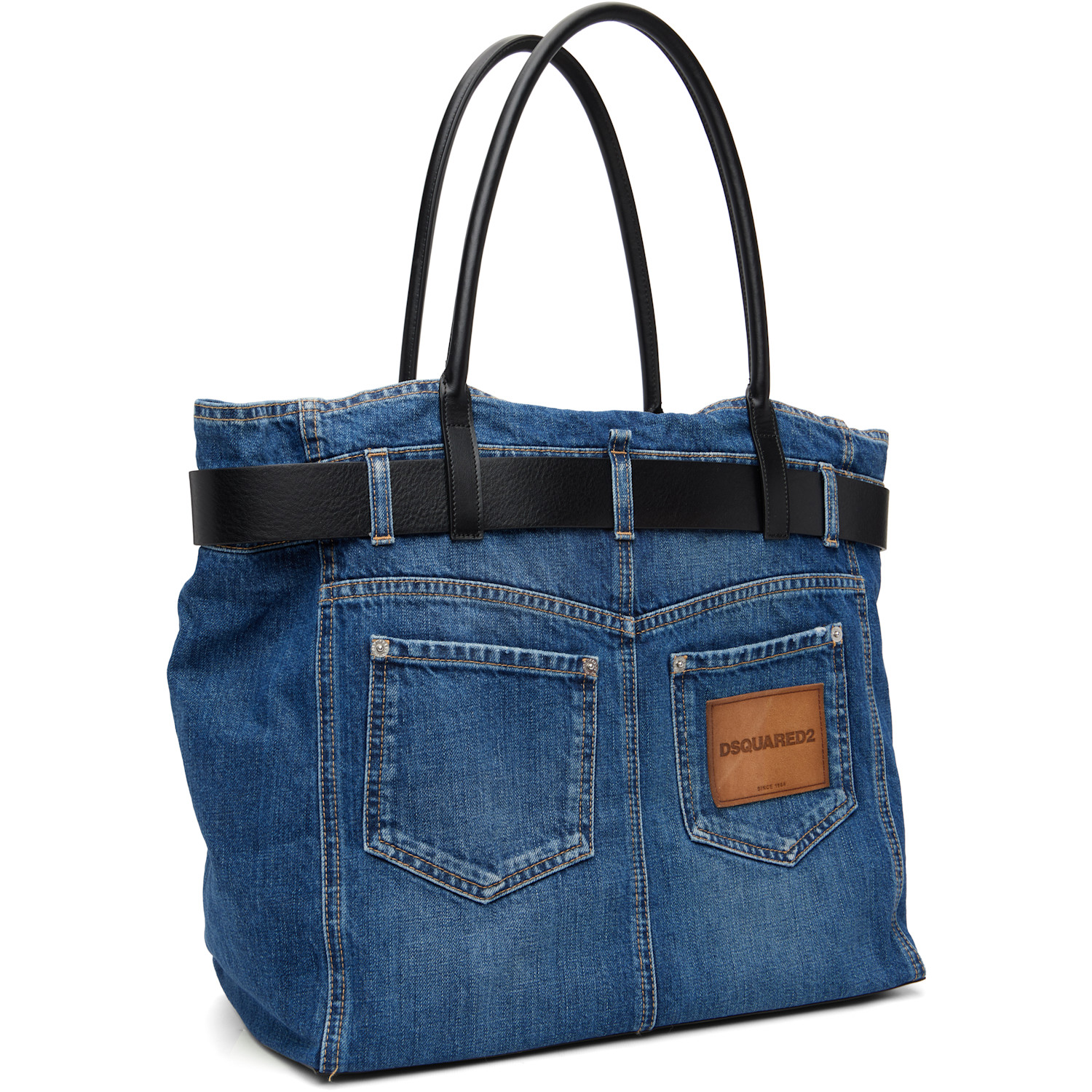  Dsquared2 Blue Belted Denim Tote 
