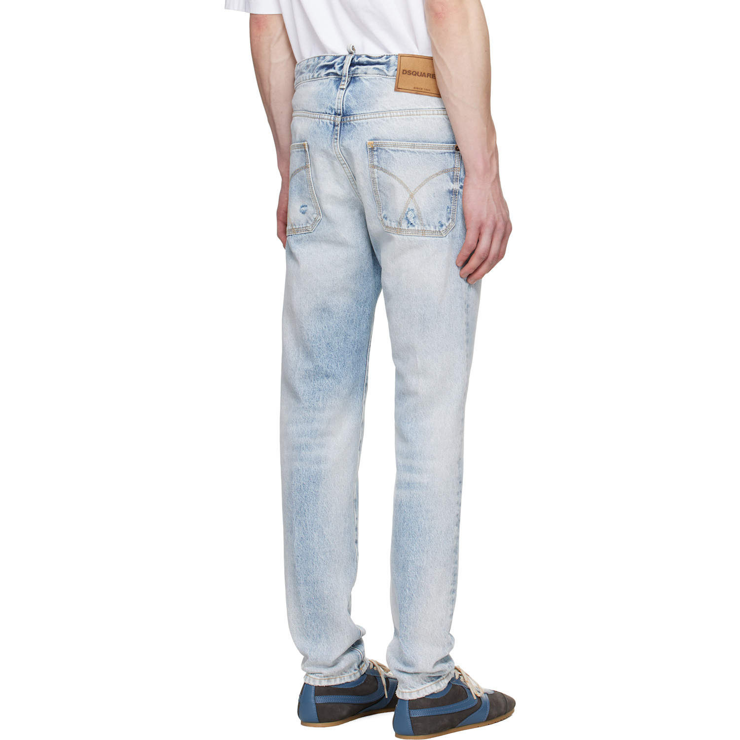  Dsquared2 Blue Light Diagonale Wash Teddy Jeans 