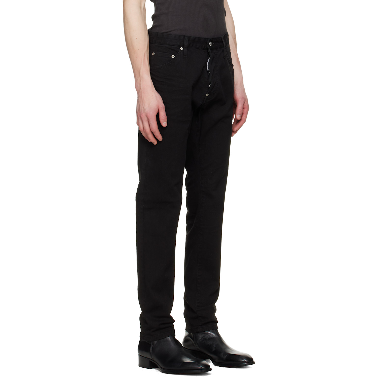  Dsquared2 Black Garment Dyed Teddy Jeans 