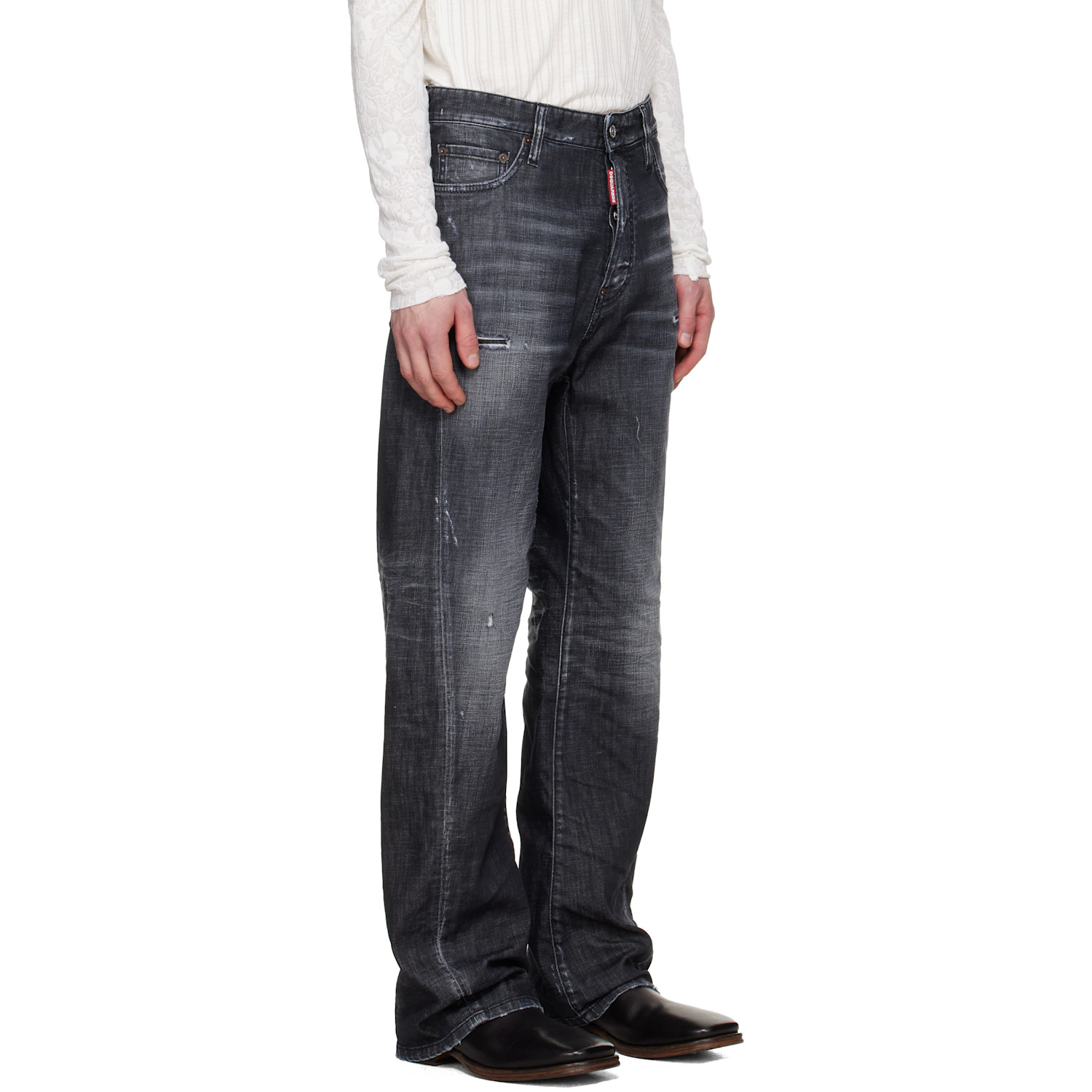  Dsquared2 Black Loose Twisted Jeans 