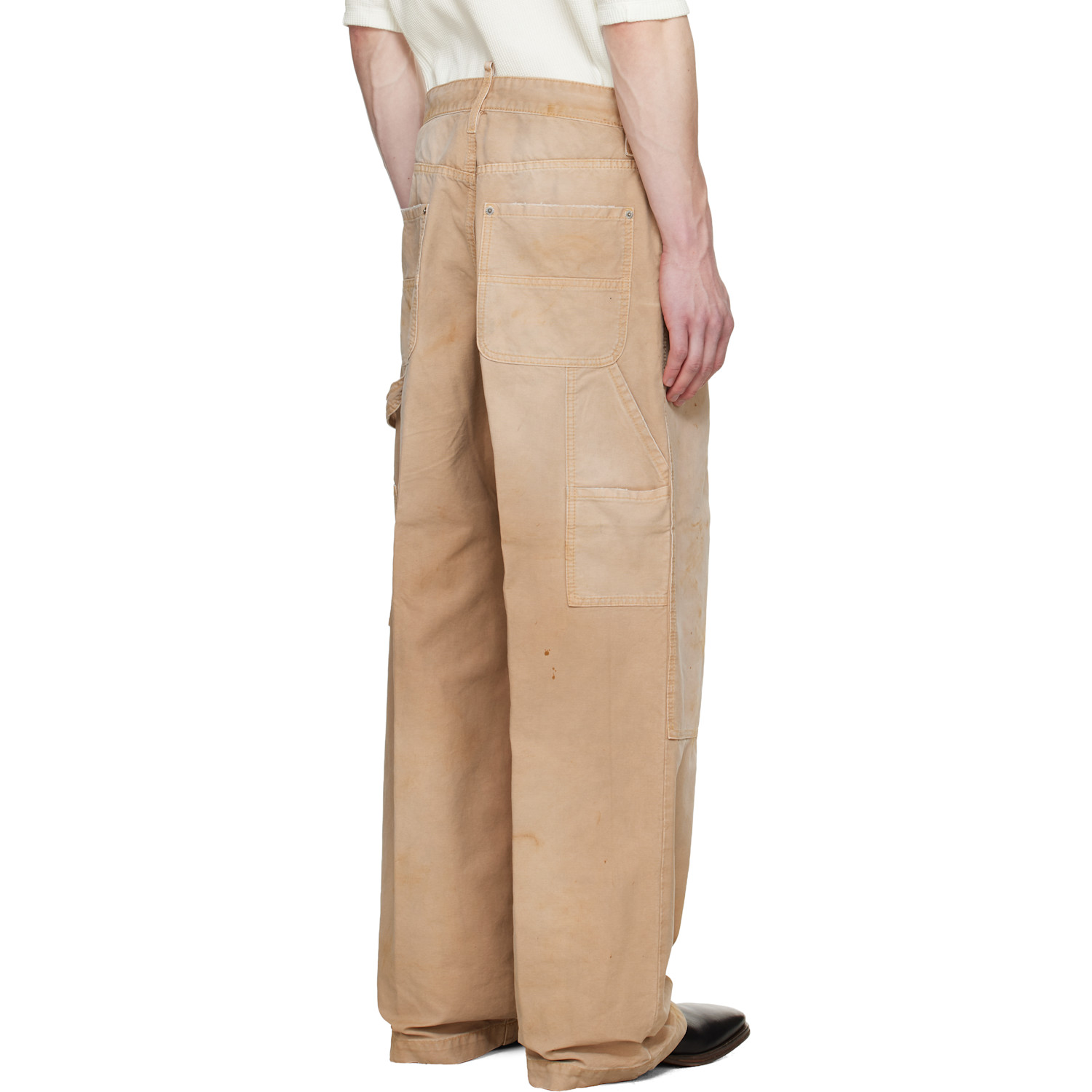  Dsquared2 Beige Garment Dyed Baggy Carpenter Trousers 