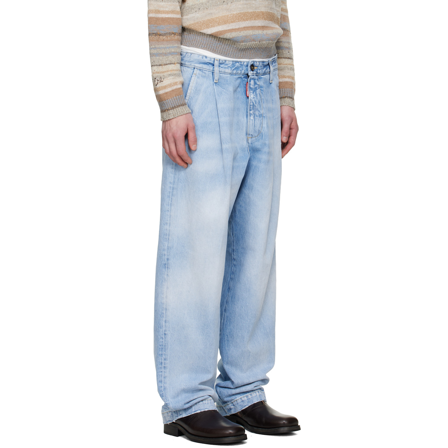  Dsquared2 Blue Light Clean Wash One Pleat Jeans 