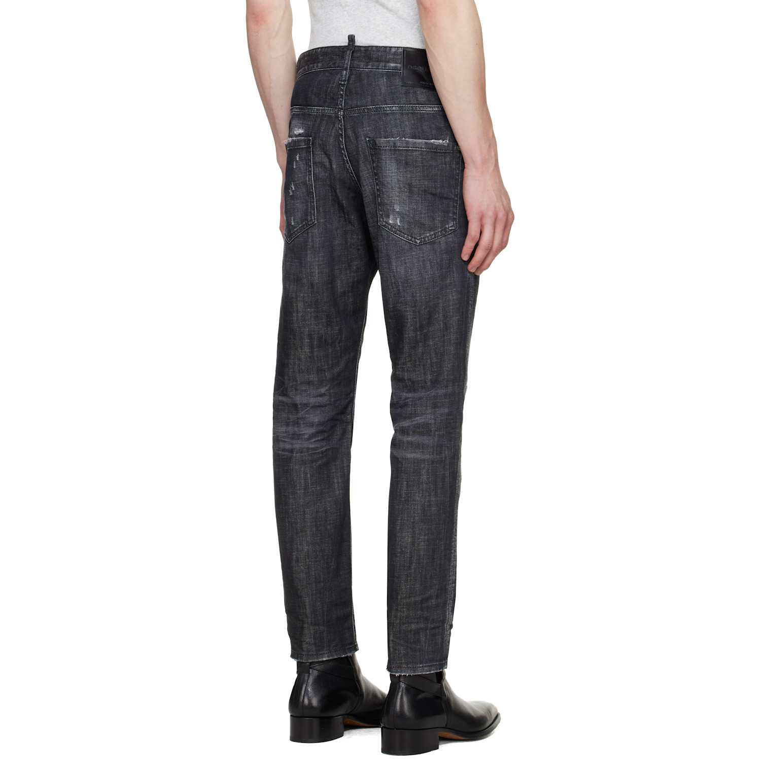  Dsquared2 Black Distressed Stretch Jeans 