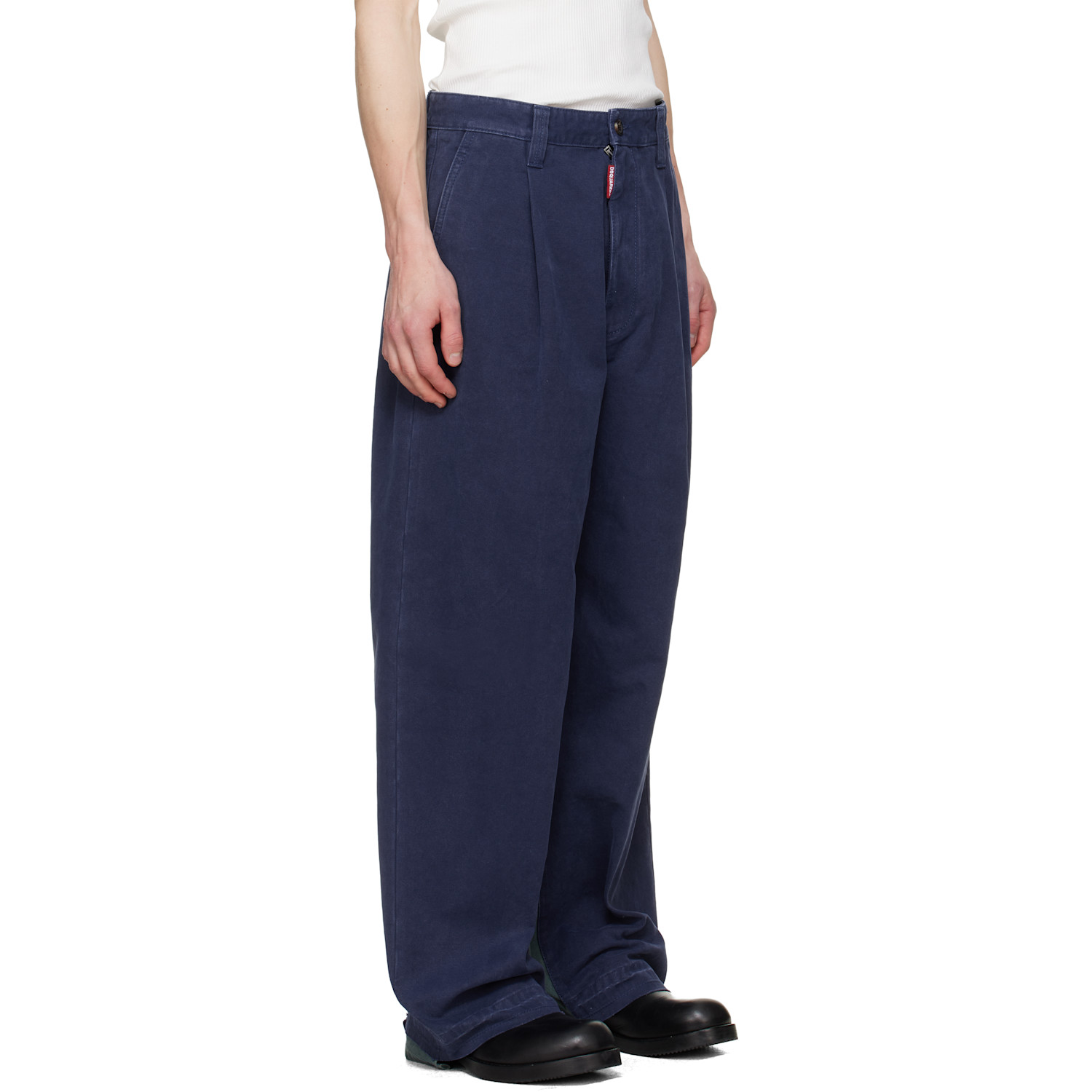  Dsquared2 Blue Re-worked Colorblock Easy Zoot Trousers 