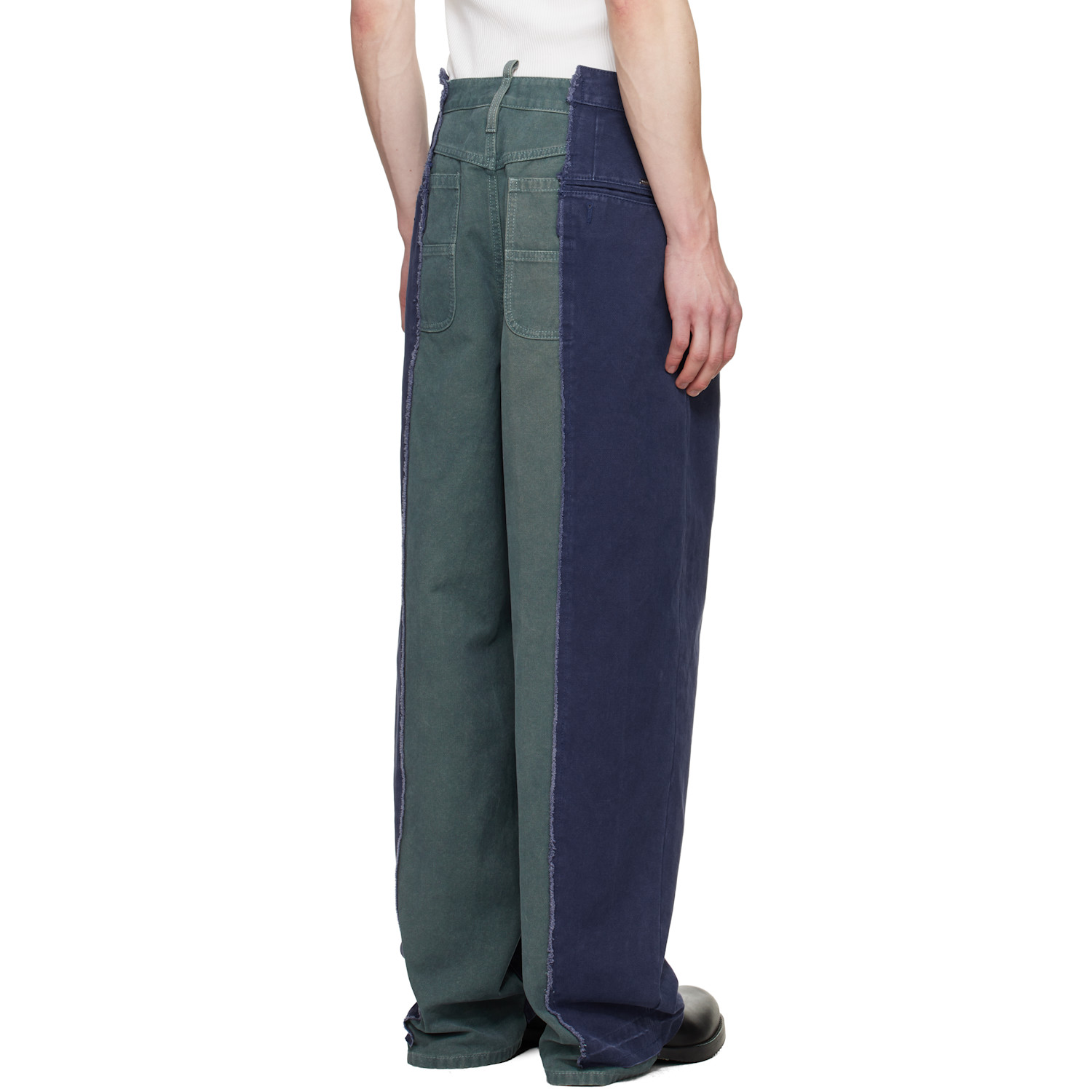  Dsquared2 Blue Re-worked Colorblock Easy Zoot Trousers 