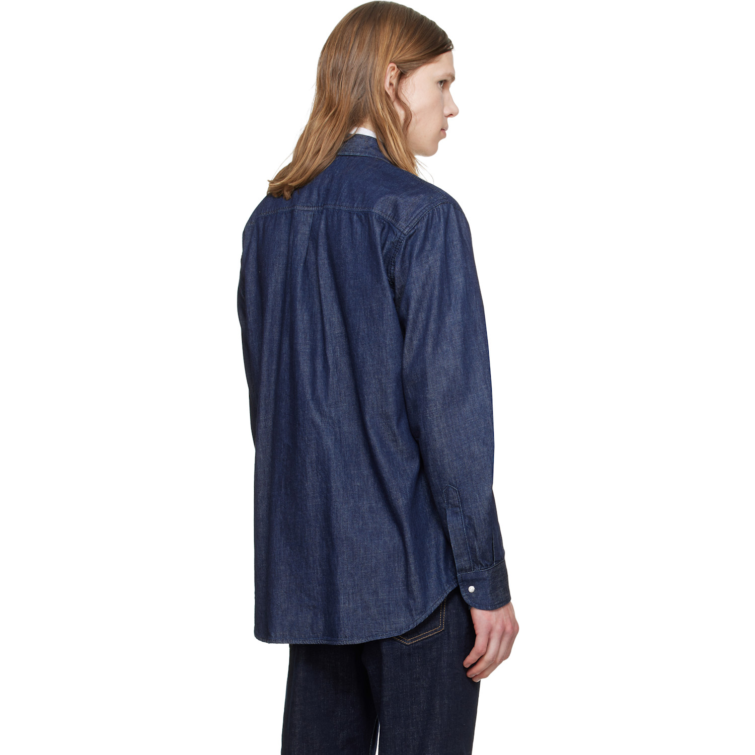  Dsquared2 Blue Wet & Dry Wash Denim Biker Shirt 