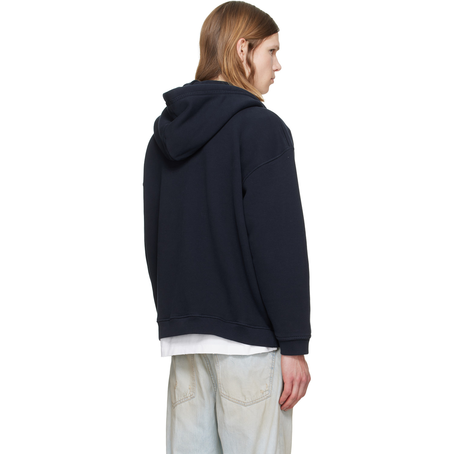 Dsquared2 Navy Dsquared2 Logo Boyfriend Fit Zipped Hoodie 
