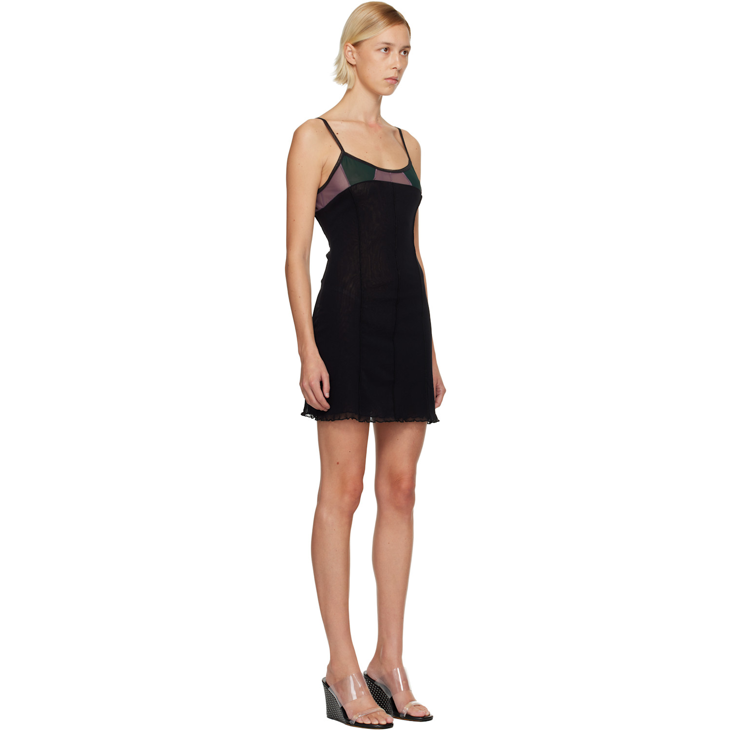  Fruity Booty Black Double Layer Minidress 