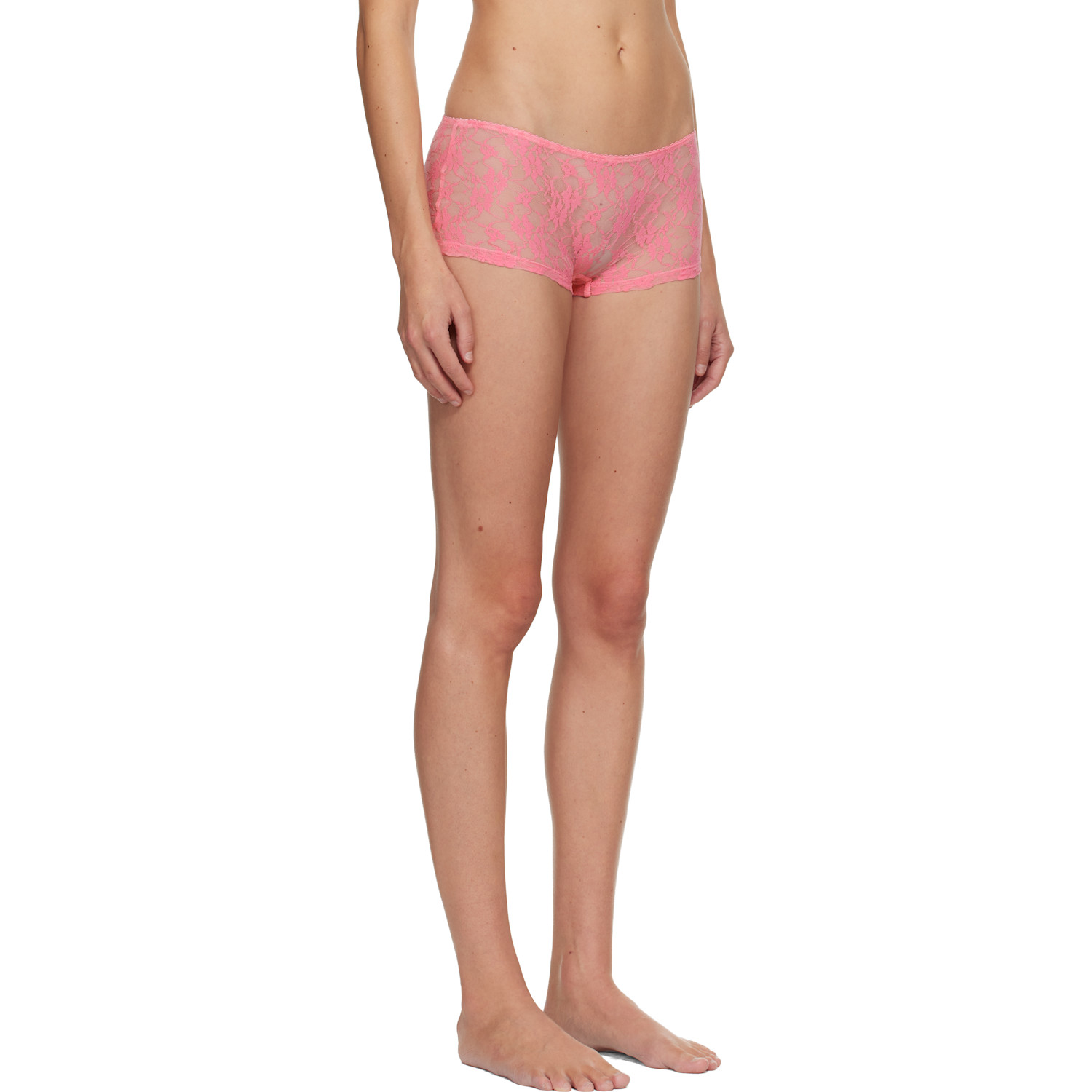  Fruity Booty Pink Lace Boyleg Briefs 