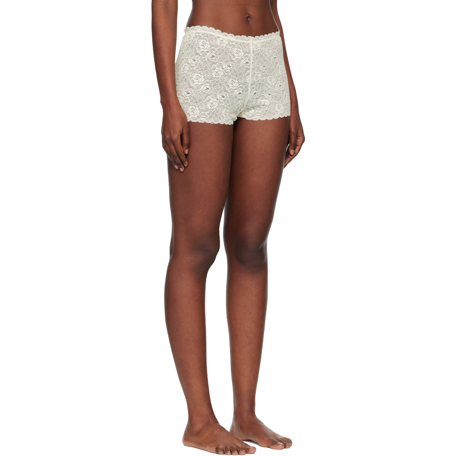  Fruity Booty Off-white Meringue Lace Shortie Shorts 