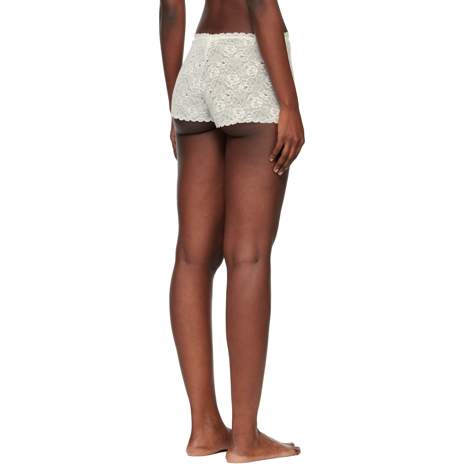  Fruity Booty Off-white Meringue Lace Shortie Shorts 