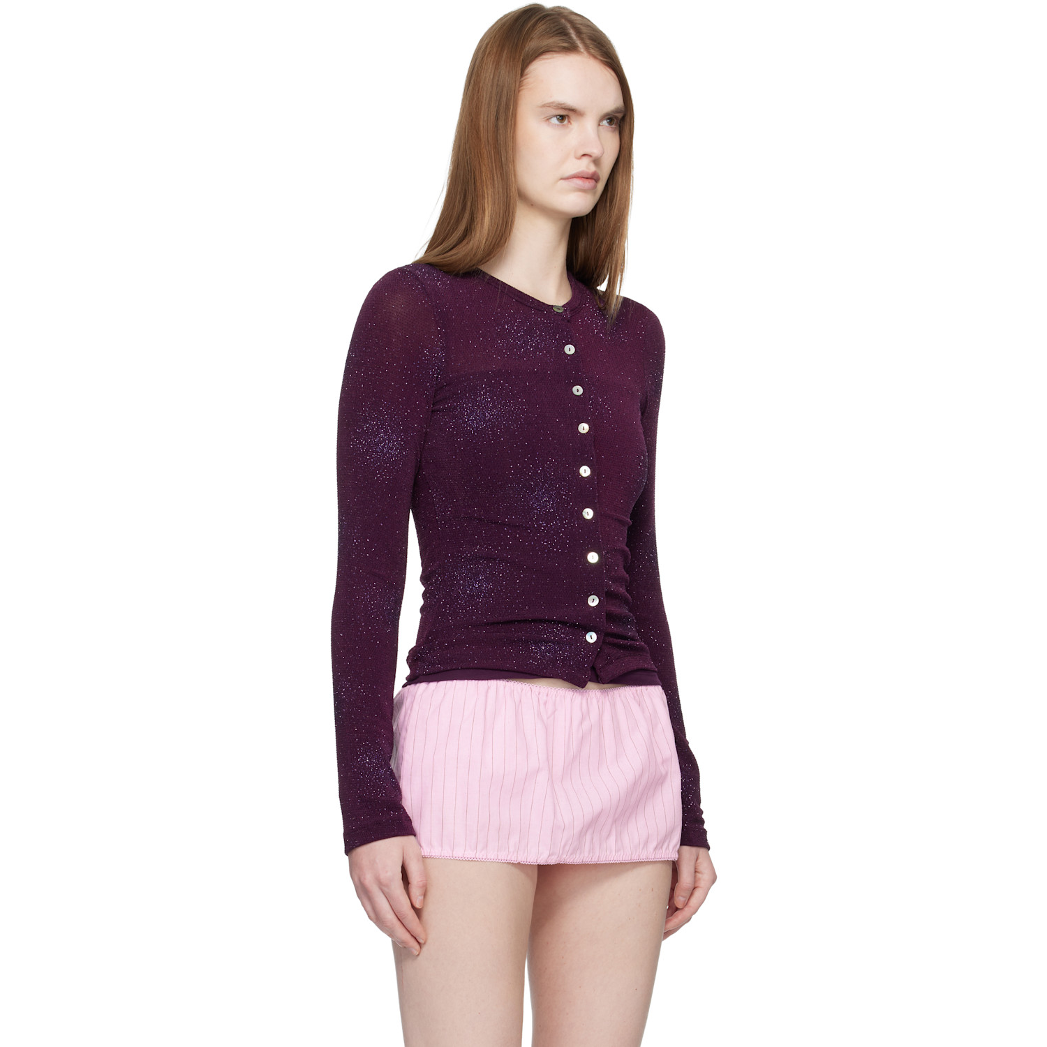  Fruity Booty Purple Isola Sparkly Cardigan & Tank Top Set 