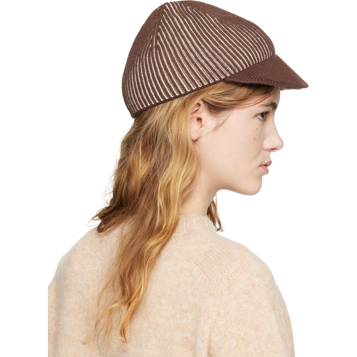  Ymc Brown & Beige Knitted Cap 