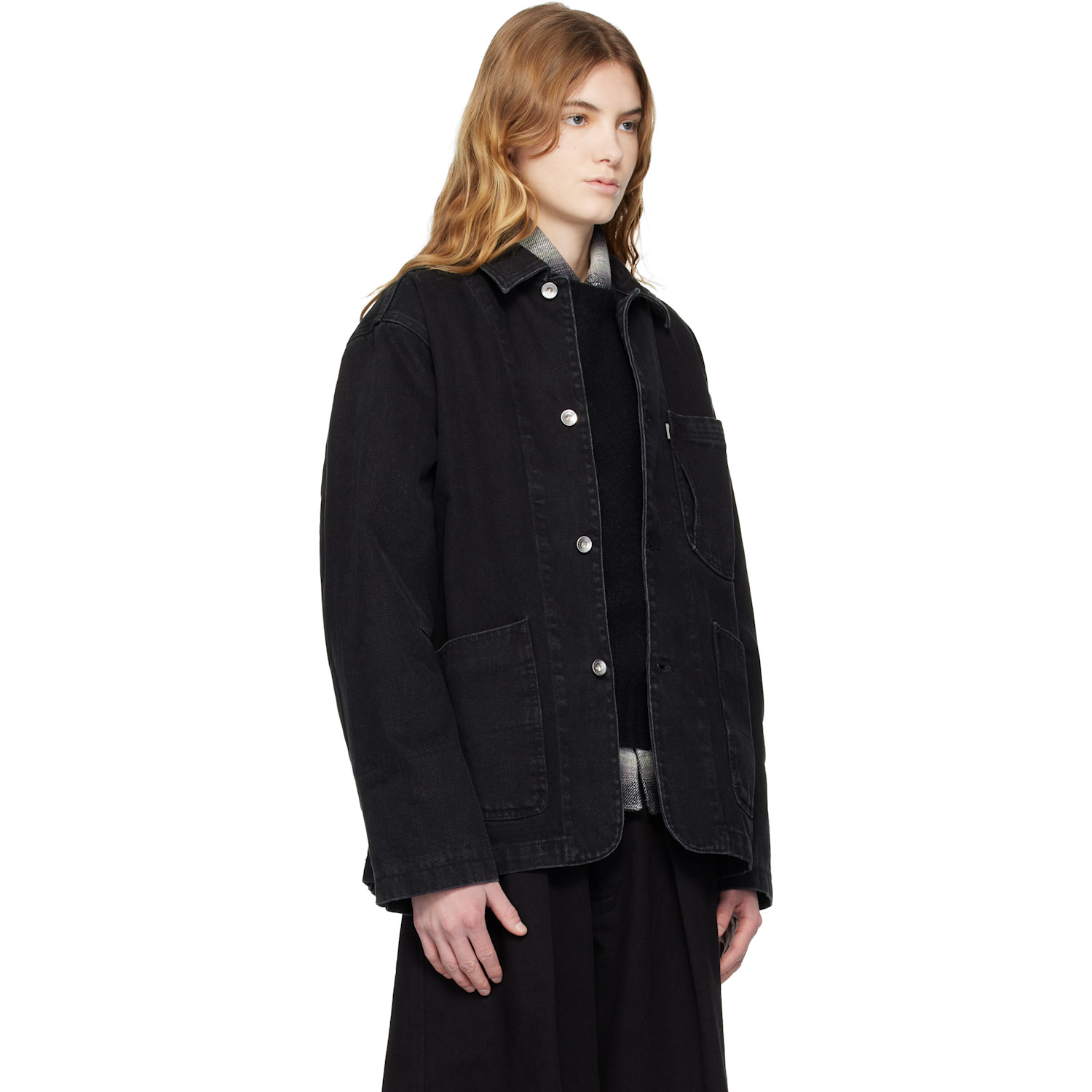  Ymc Black Construction Denim Chore Jacket 