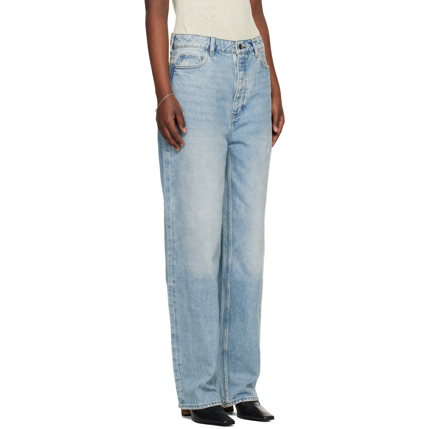  Fear Of God Essentials Blue Straight Leg Denim Jeans 