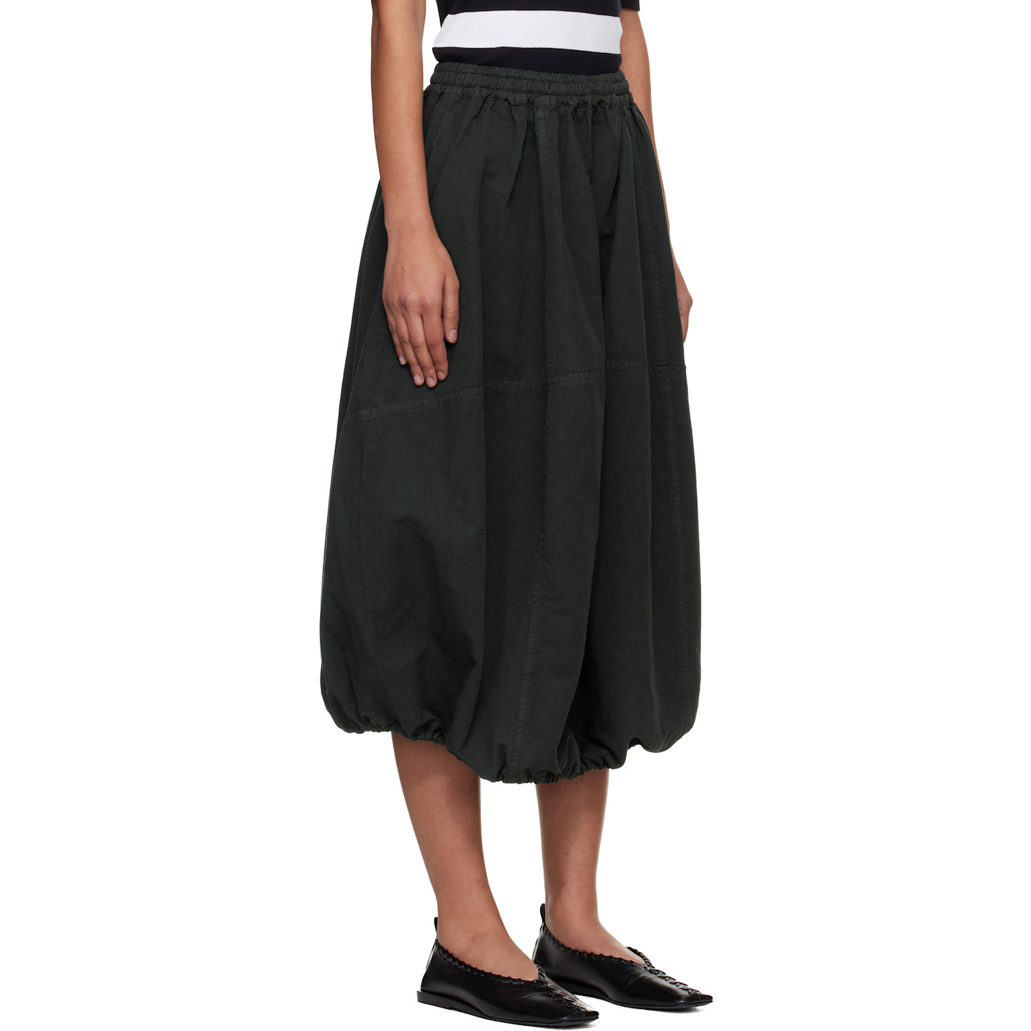  Ymc Khaki Parachute Midi Skirt 