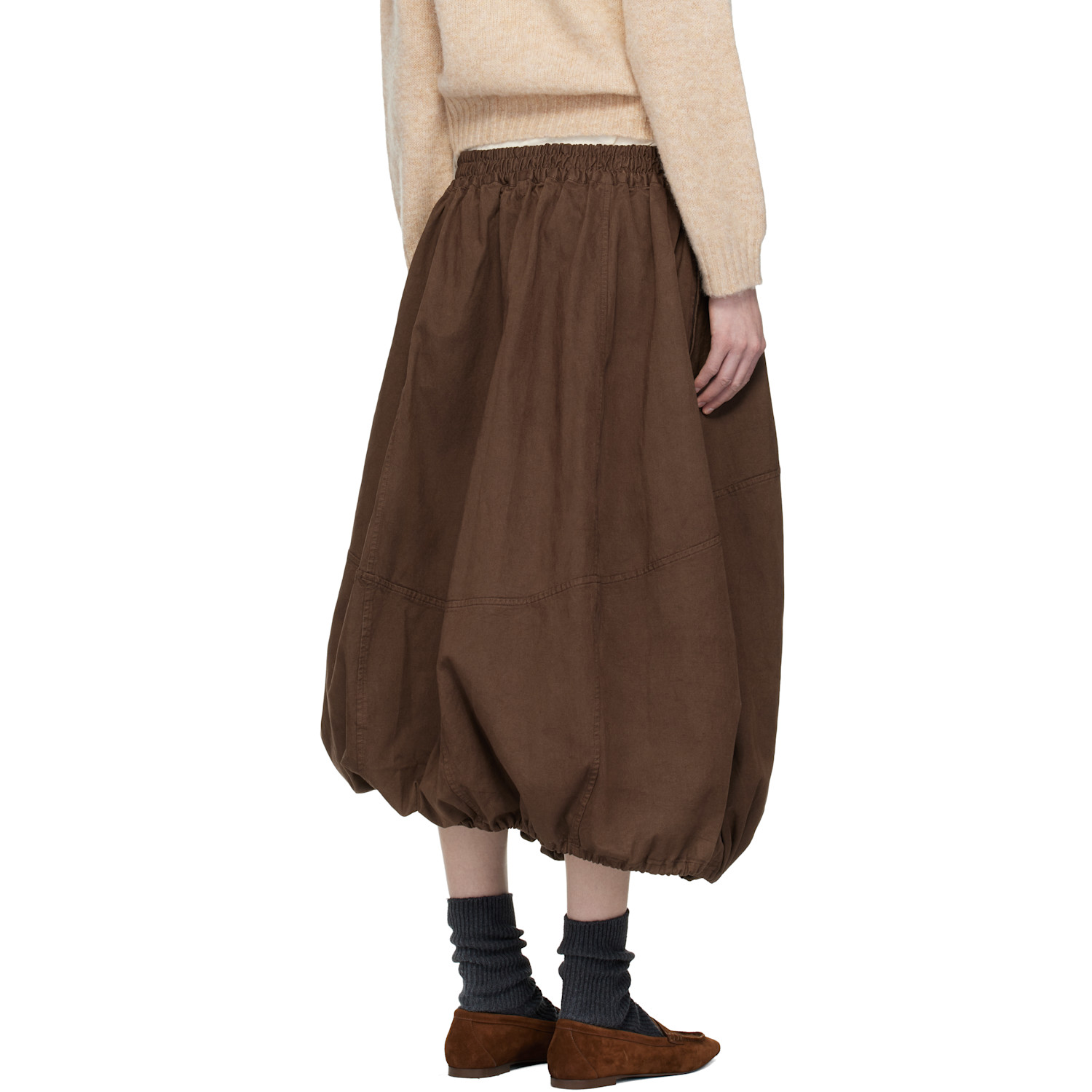  Ymc Brown Parachute Maxi Skirt 