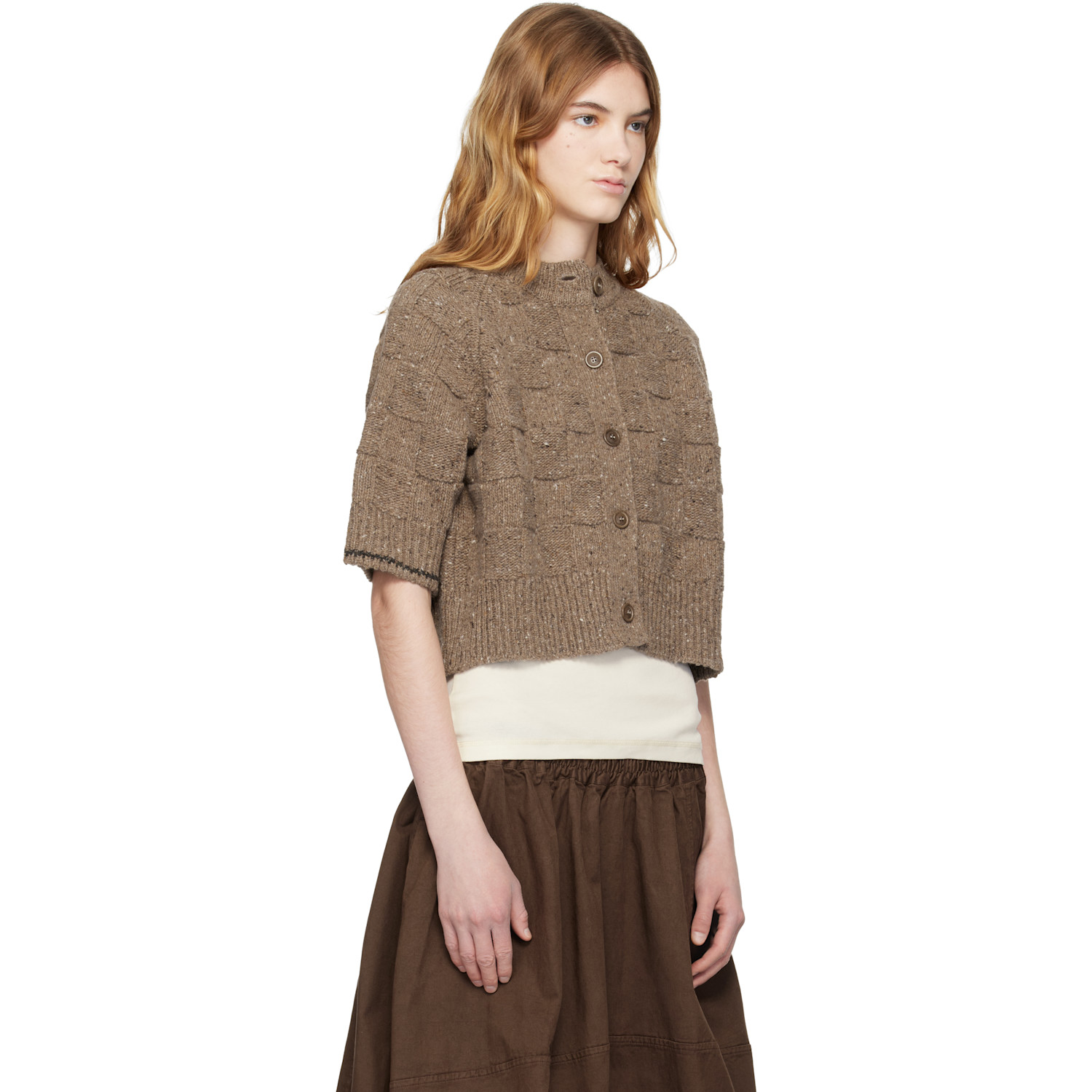  Ymc Brown Kwai Knit Cardigan 