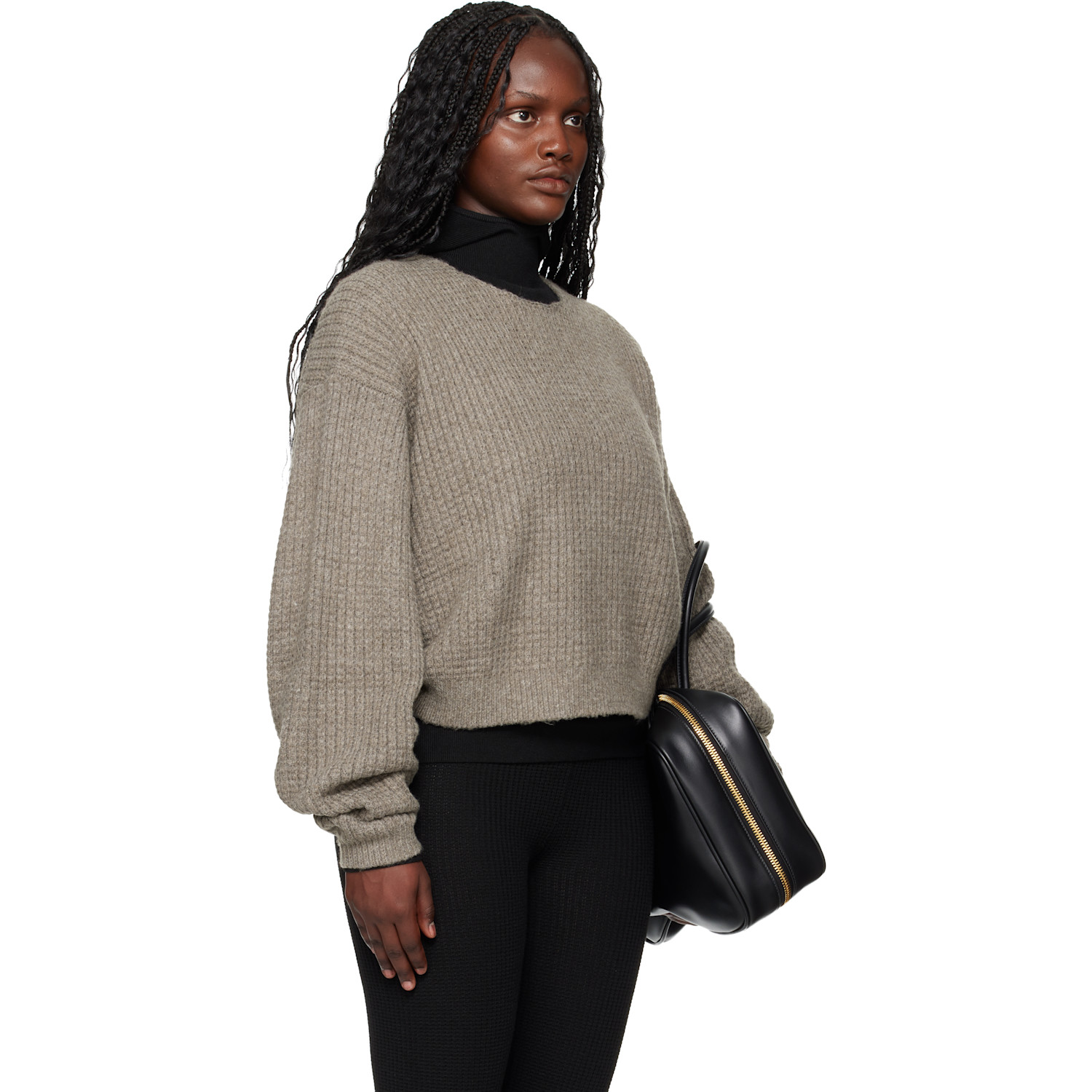  Fear Of God Essentials Brown Holiday Heavy Waffle 90s Crewneck Sweater 