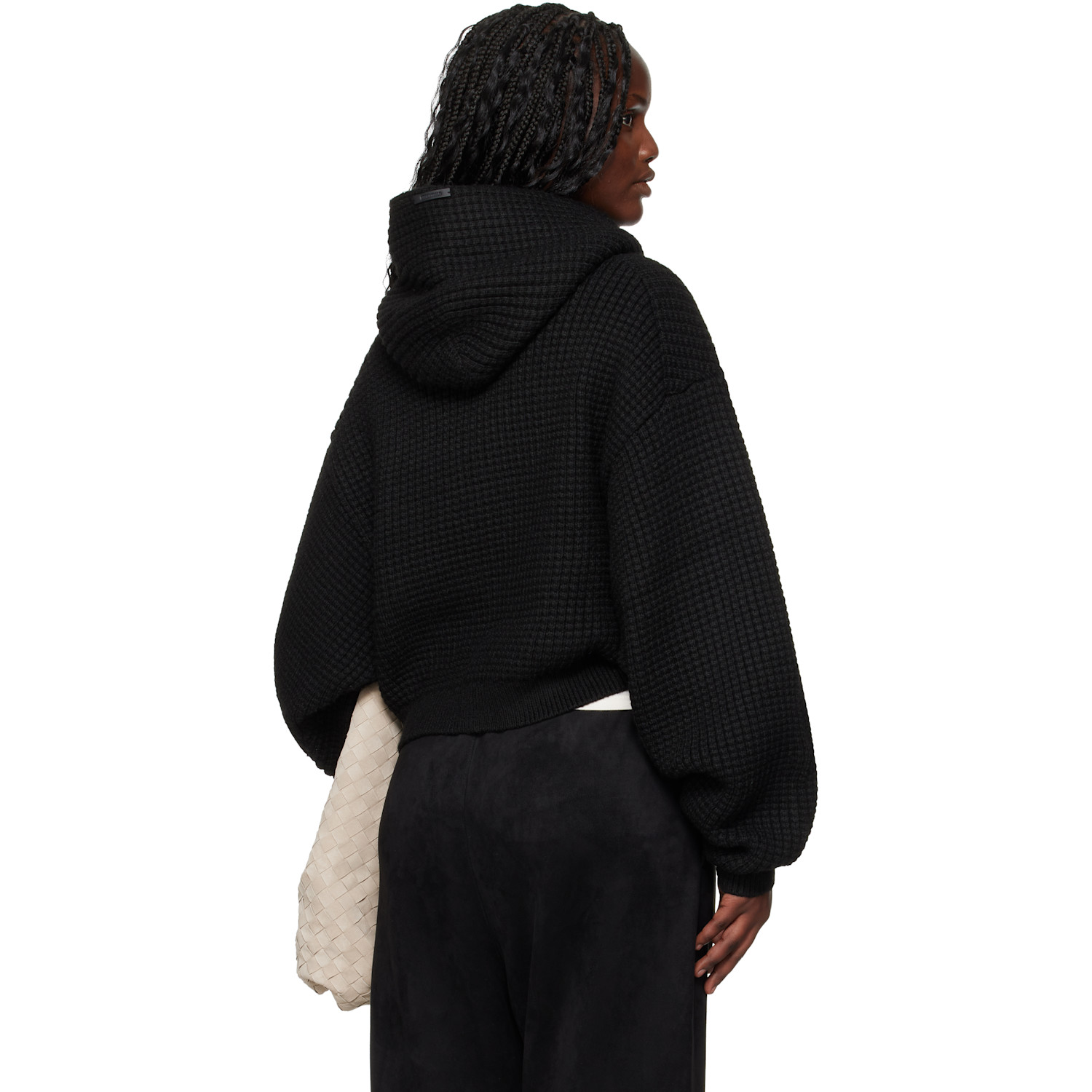  Fear Of God Essentials Black Holiday Heavy Waffle 90s Hoodie 