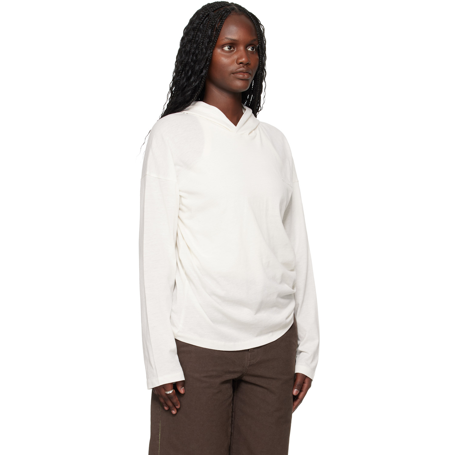  Fear Of God Essentials Off-white Holiday Embroidered Classic Fit Long Sleeve Hoodie 