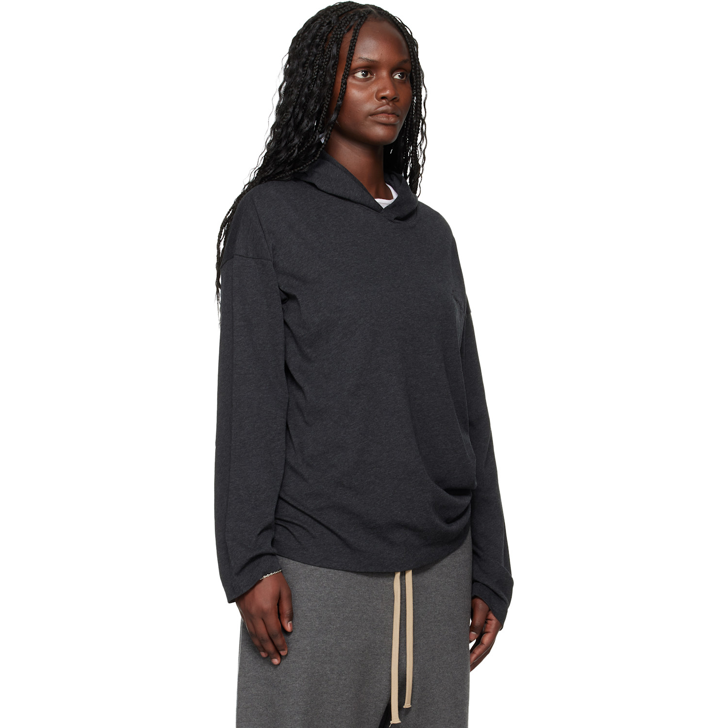  Fear Of God Essentials Gray Holiday Embroidered Classic Fit Long Sleeve Hoodie 