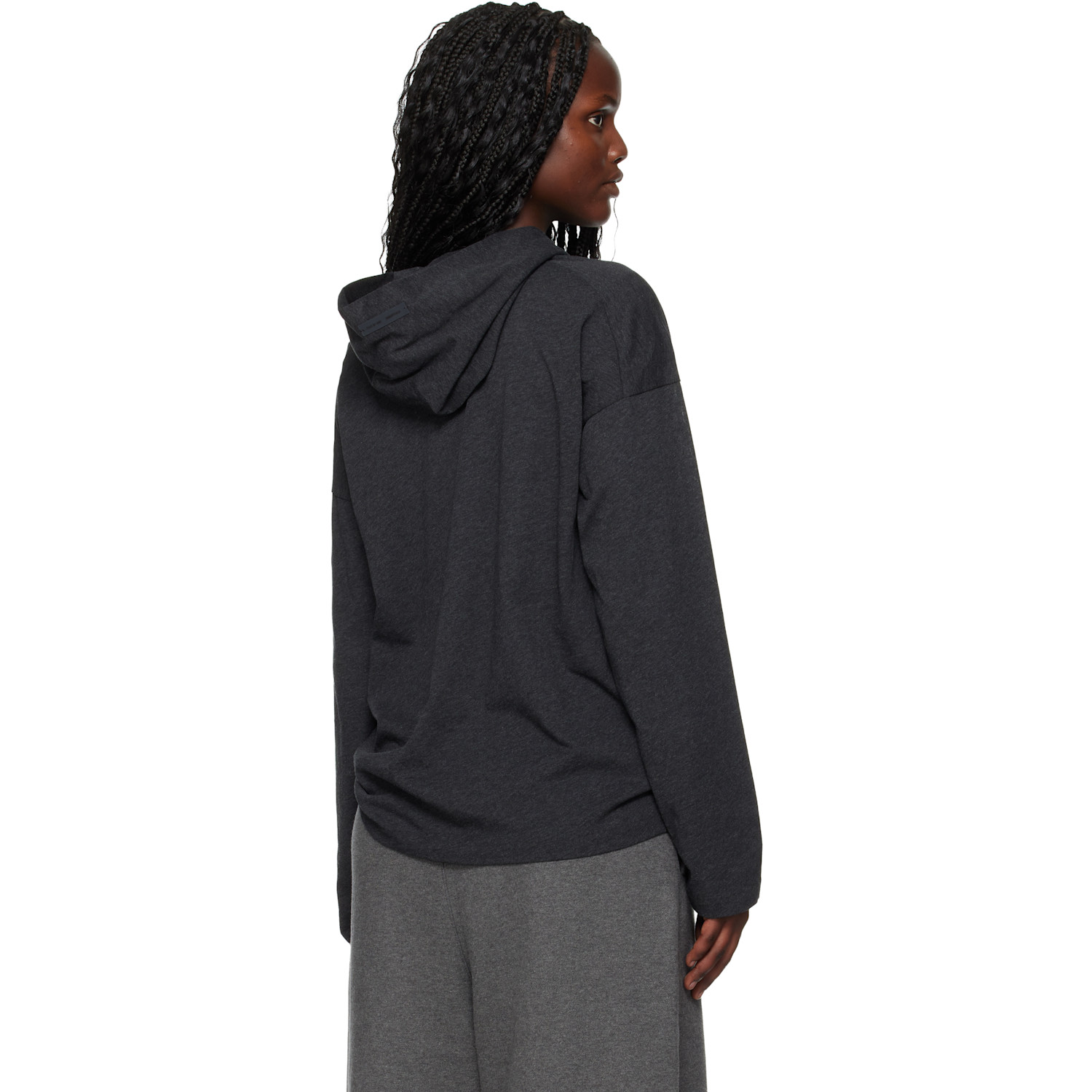  Fear Of God Essentials Gray Holiday Embroidered Classic Fit Long Sleeve Hoodie 