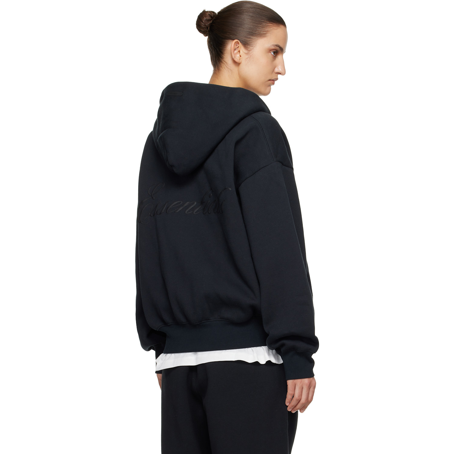  Fear Of God Essentials Black Classic Zip-up Hoodie 