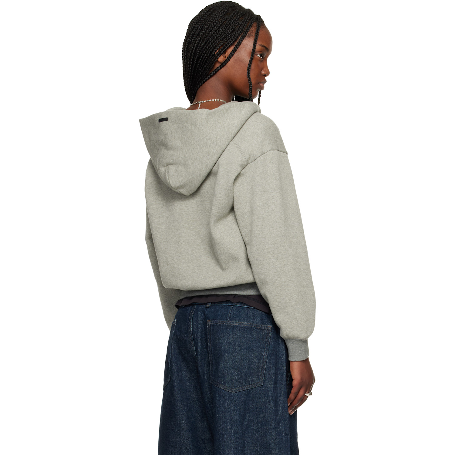  Fear Of God Essentials Gray Signature Classic Half Zip Hoodie 