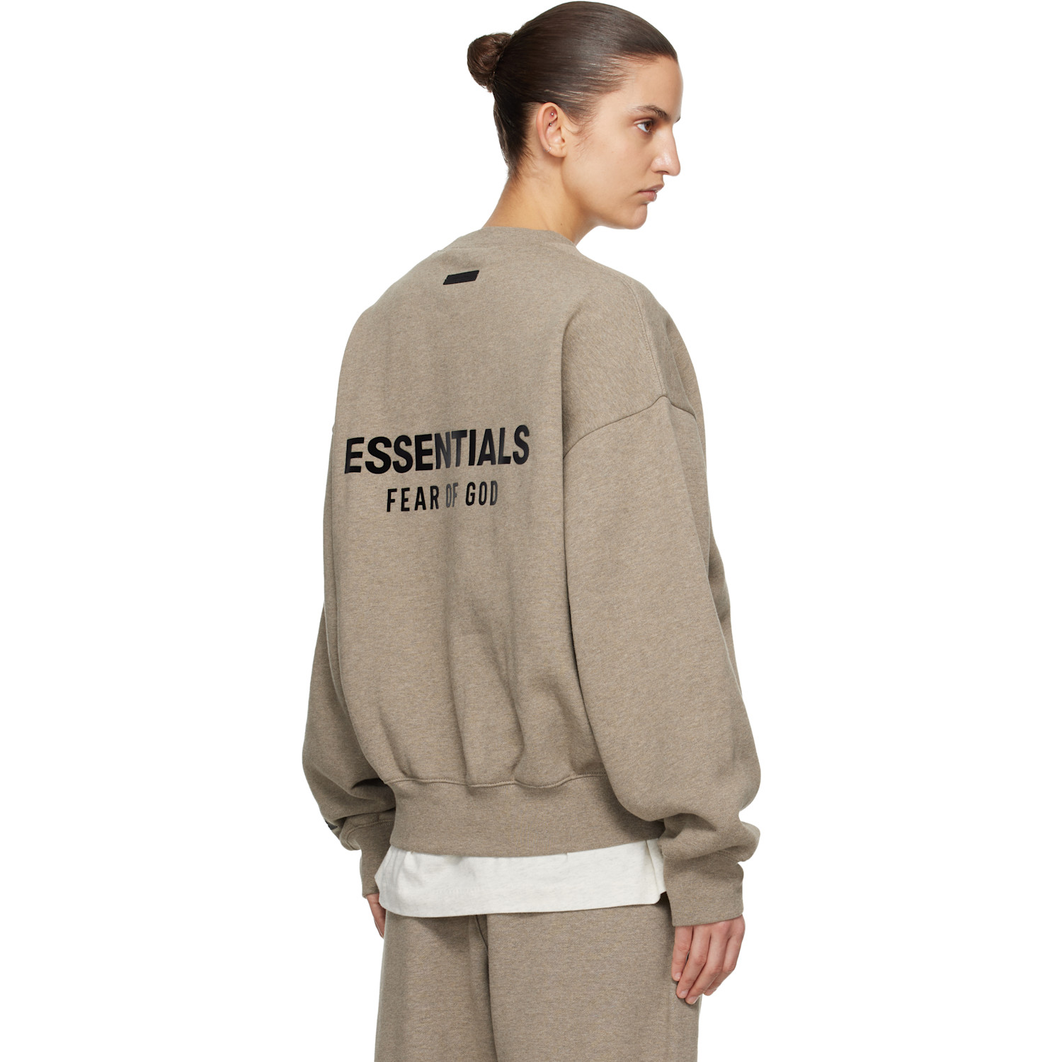  Fear Of God Essentials Beige Classic Crewneck Sweatshirt 