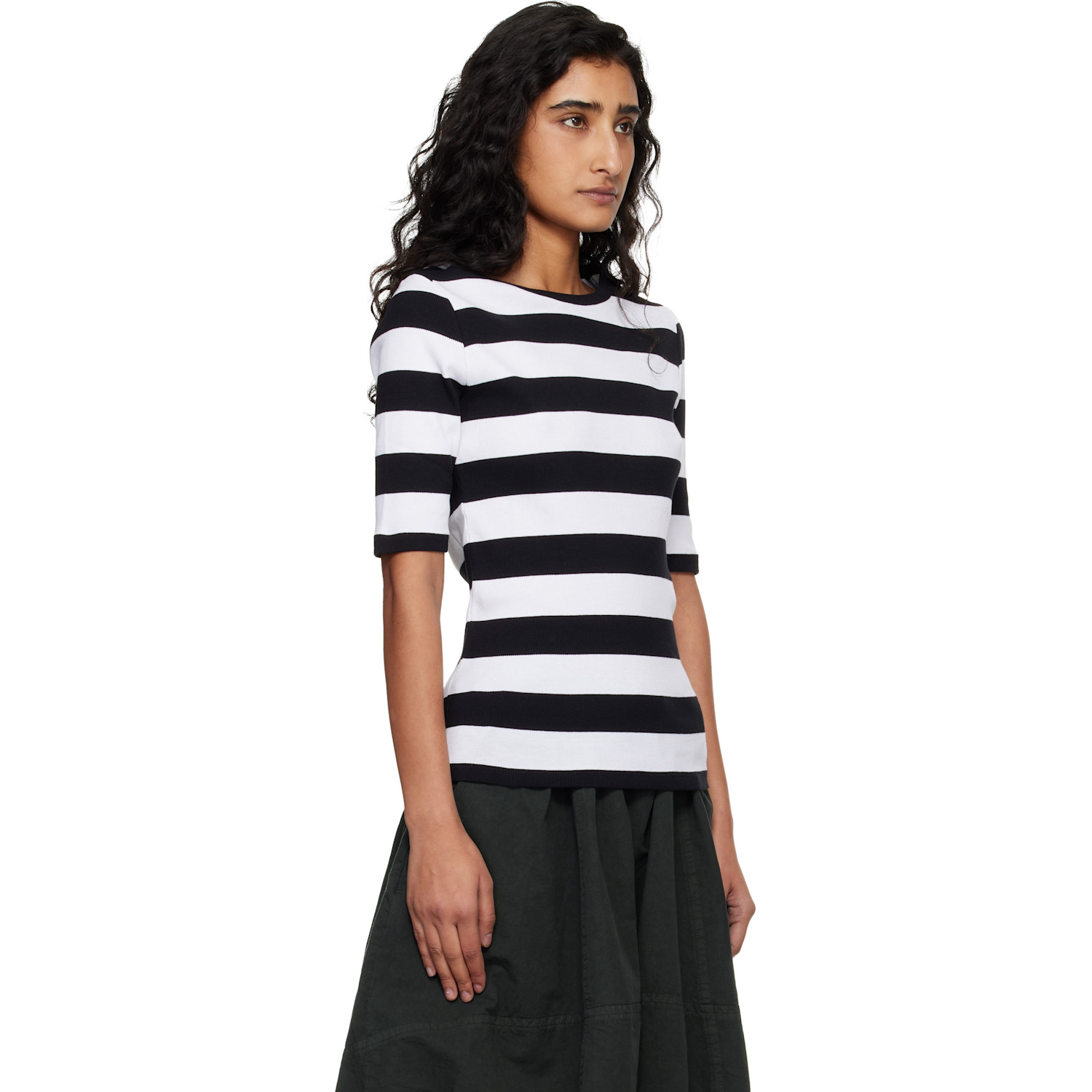  Ymc White & Black Striped T-shirt 