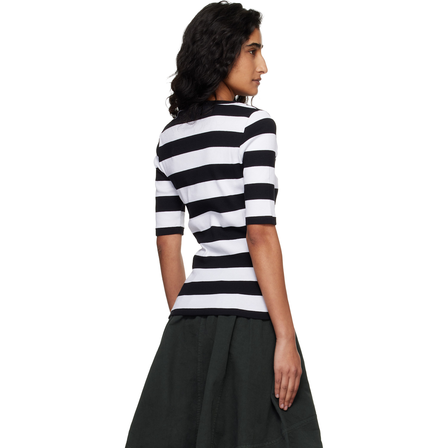  Ymc White & Black Striped T-shirt 