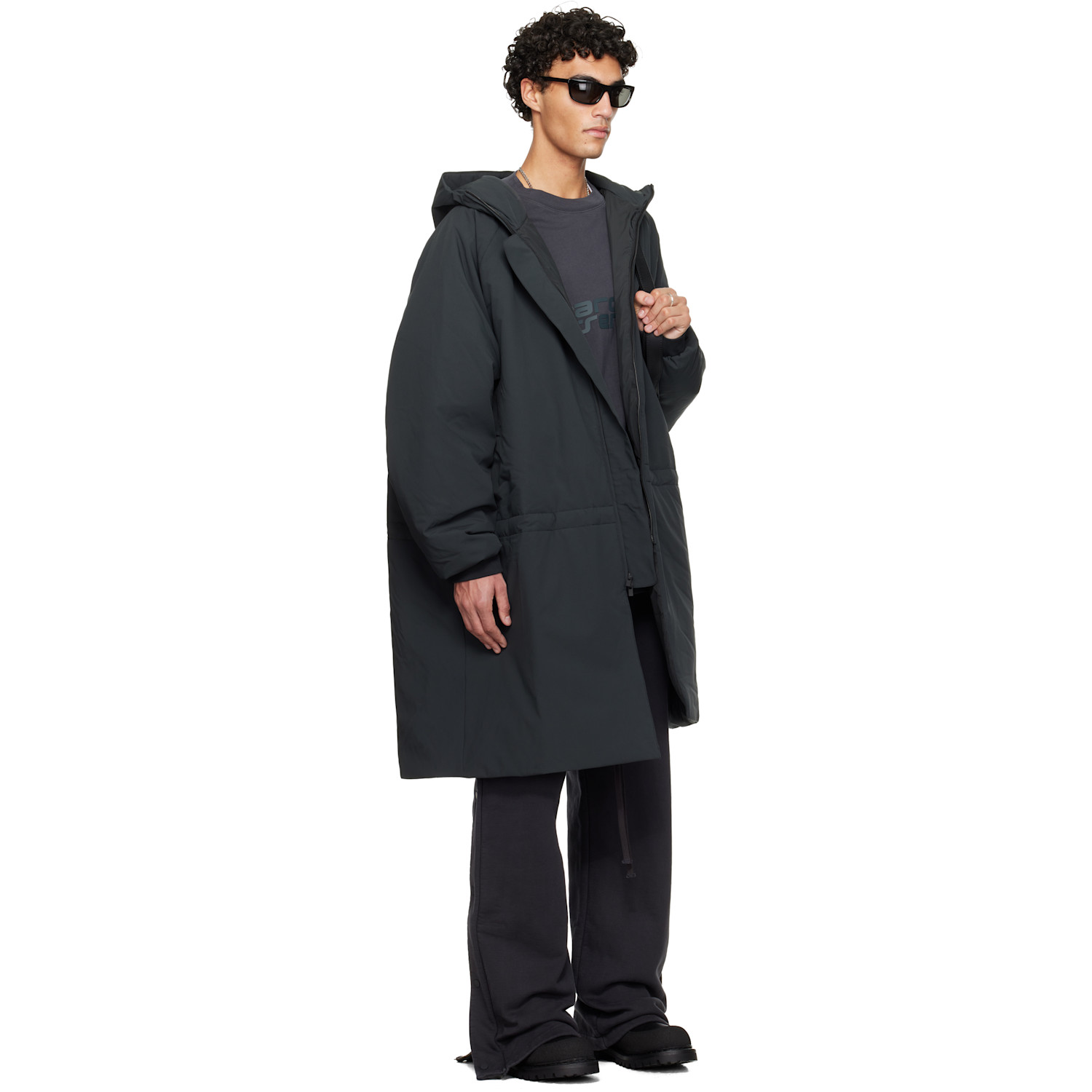  Fear Of God Essentials Gray Holiday Tech Nylon Hooded Parka 