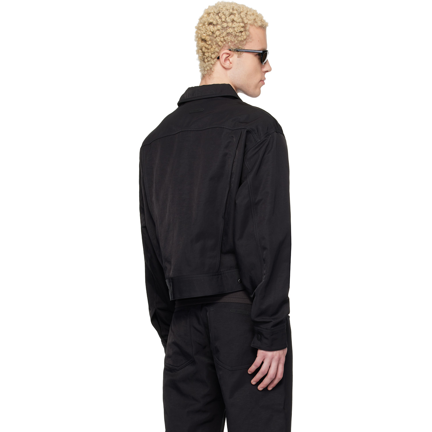  Fear Of God Essentials Black Textured Nylon Trucker Jacket 