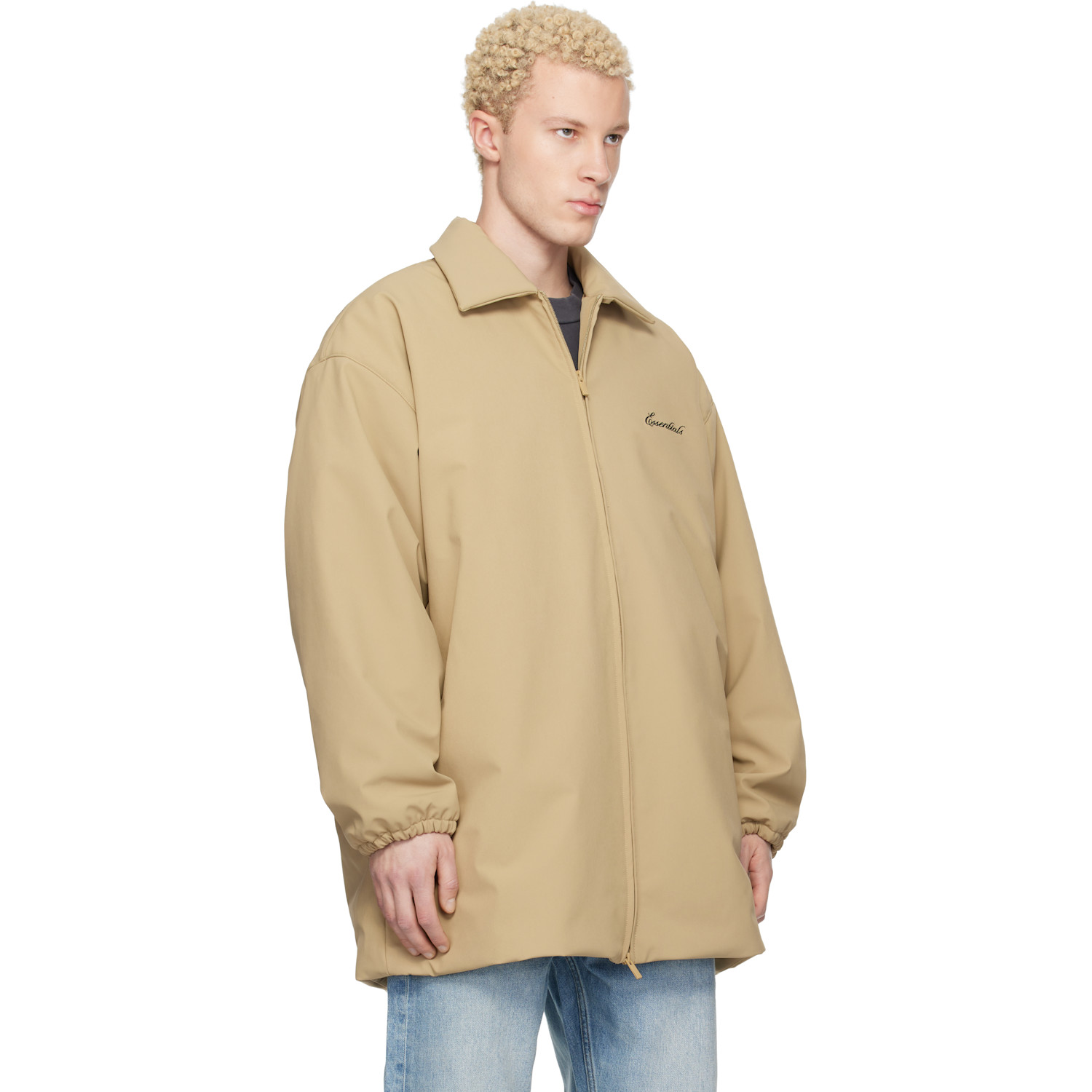  Fear Of God Essentials Beige Signature Filled Barn Jacket 