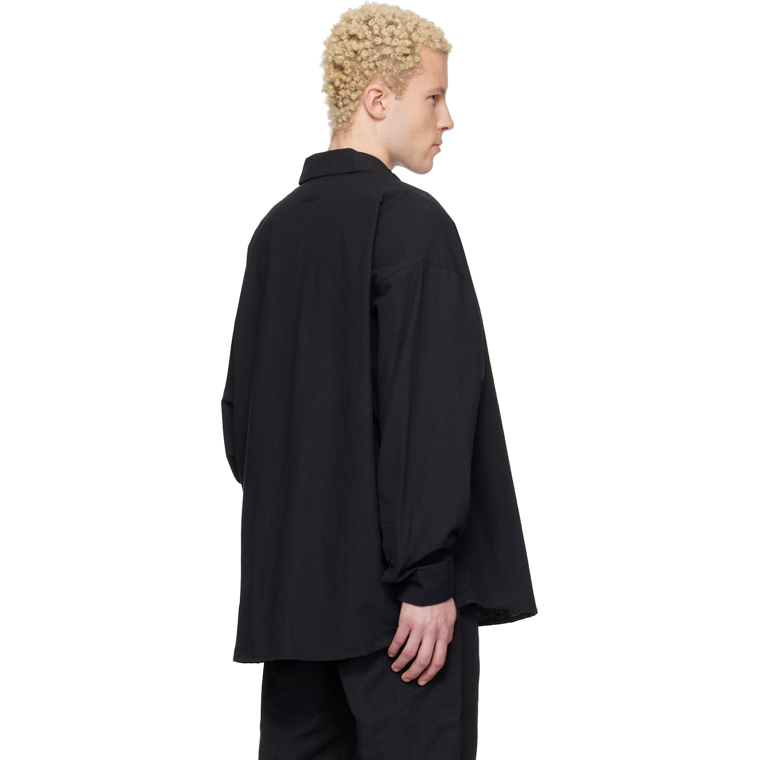  Fear Of God Essentials Black Signature Button Up Shirt 